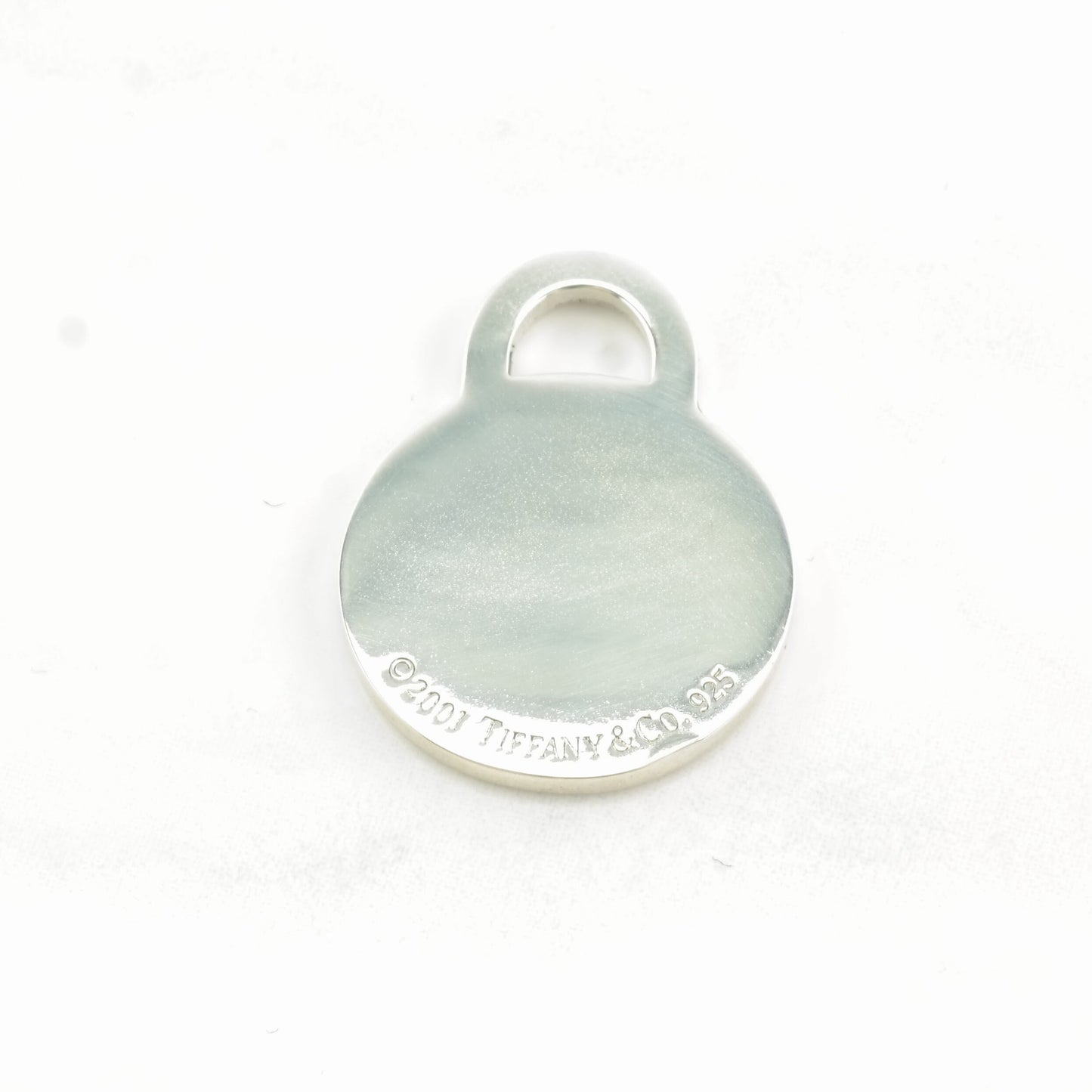 Vintage Tiffany & Co. Circle Tag 2001 Sterling Silver Pendant