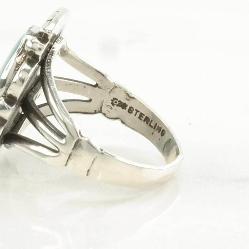 Vintage Southwest Silver Ring Turquoise Sterling Blue Size 6 1/2