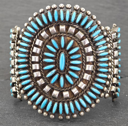 Vintage Native American Sterling Silver Cuff Bracelet