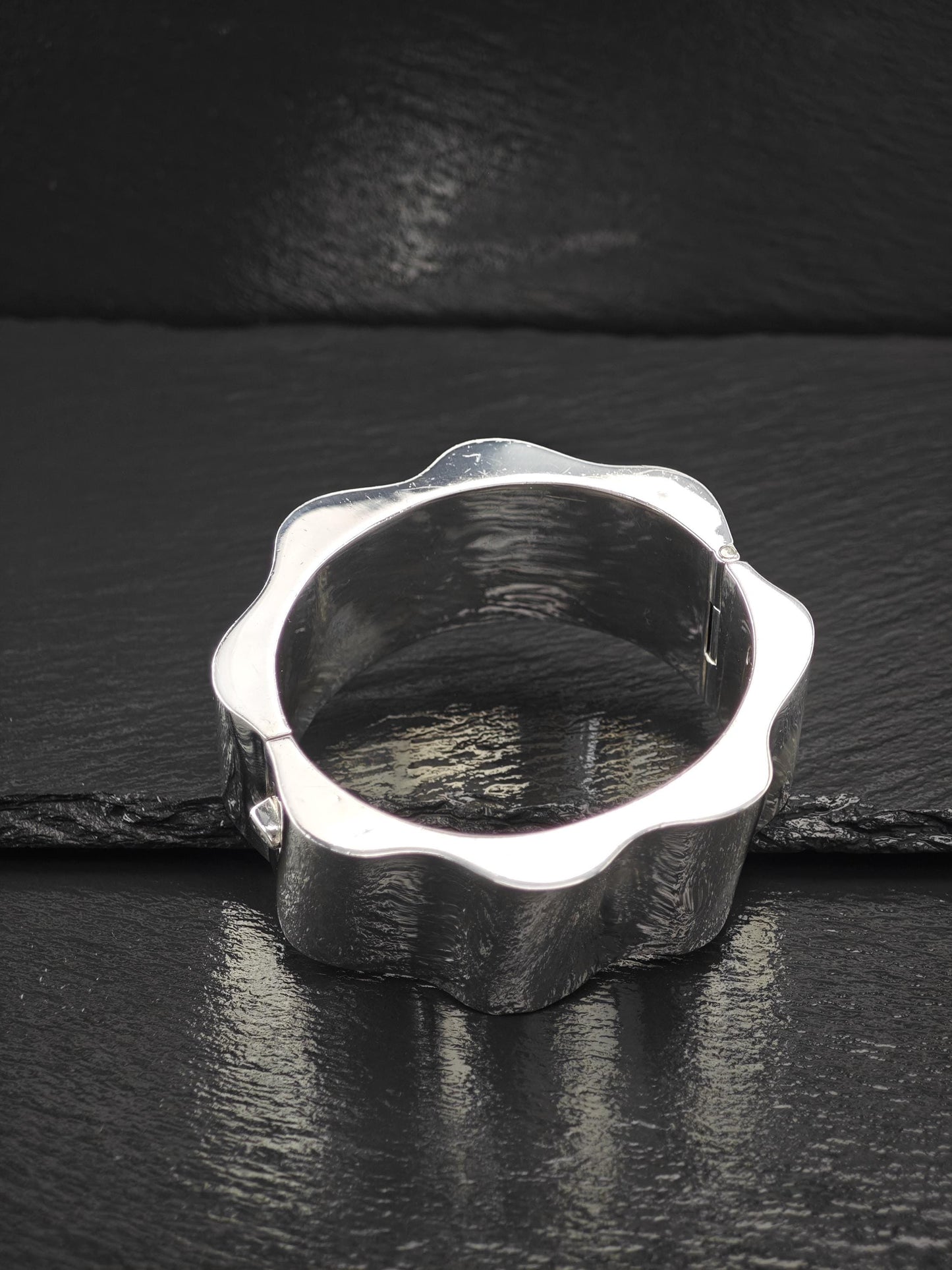Taxco Mexico, Abstract Cuff Bracelet Sterling Silver