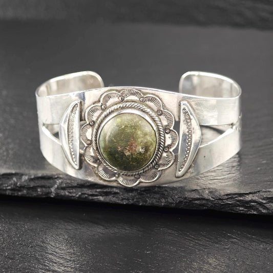 Fred Harvey Era Cerillos, Native American Cuff Bracelet Sterling Silver