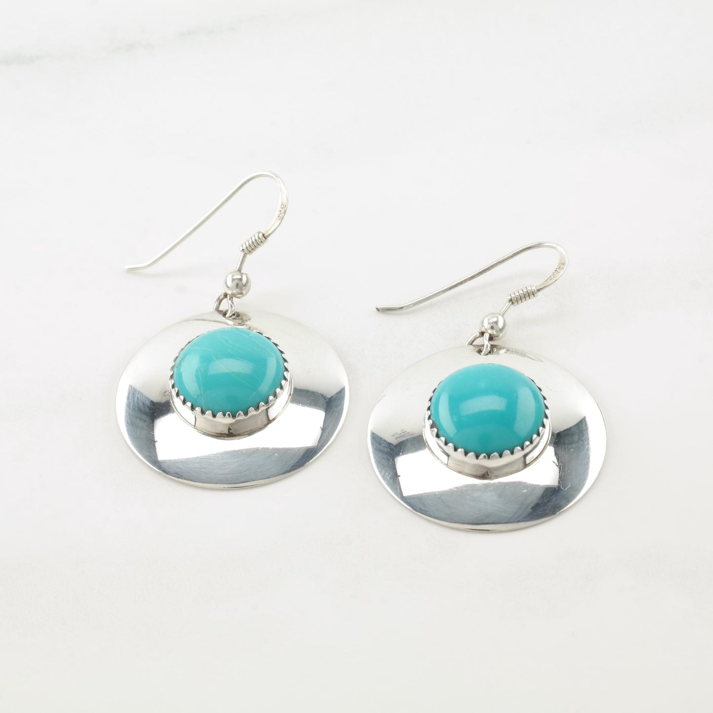 Vintage Navajo, Sterling Silver Fish Hook Earrings