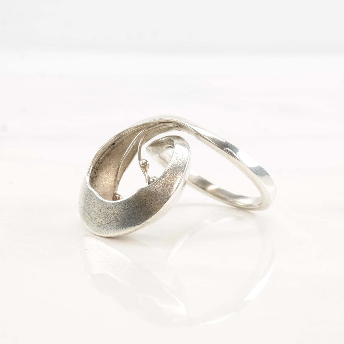 Vintage Abstract Silver Ring Abstract Sterling Size 7 1/4