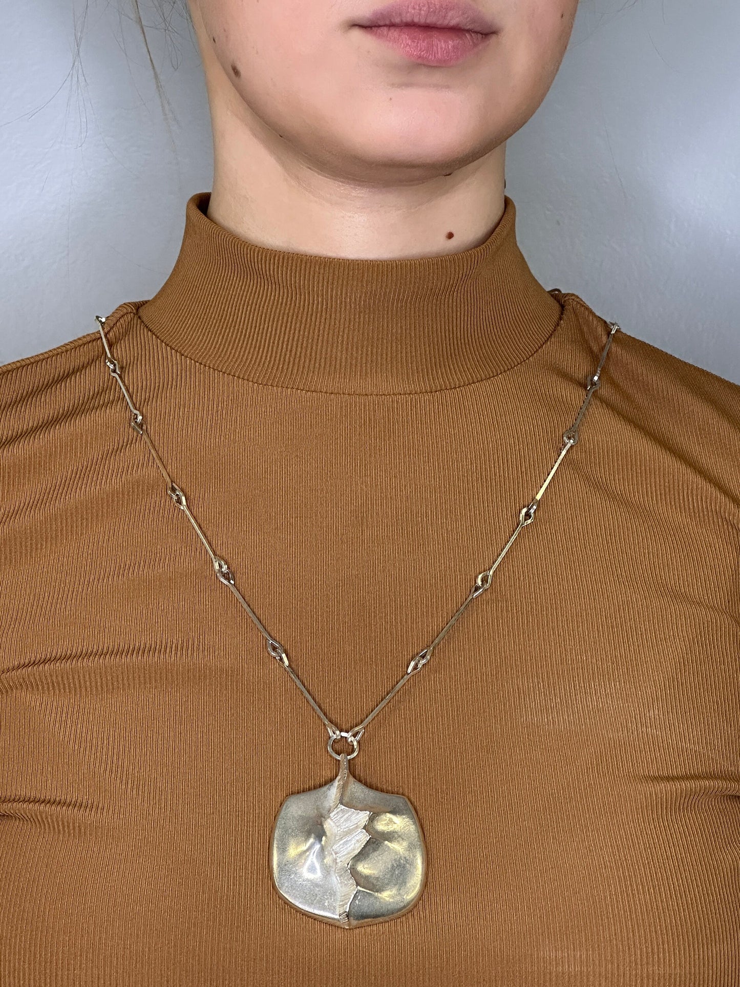 Vintage Modernist Sterling Silver Swedish, Abstract, Modernist Necklace