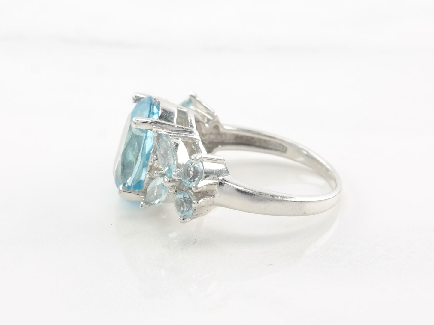 Vintage Sterling Silver Ring Topaz Butterfly Size 6 3/4