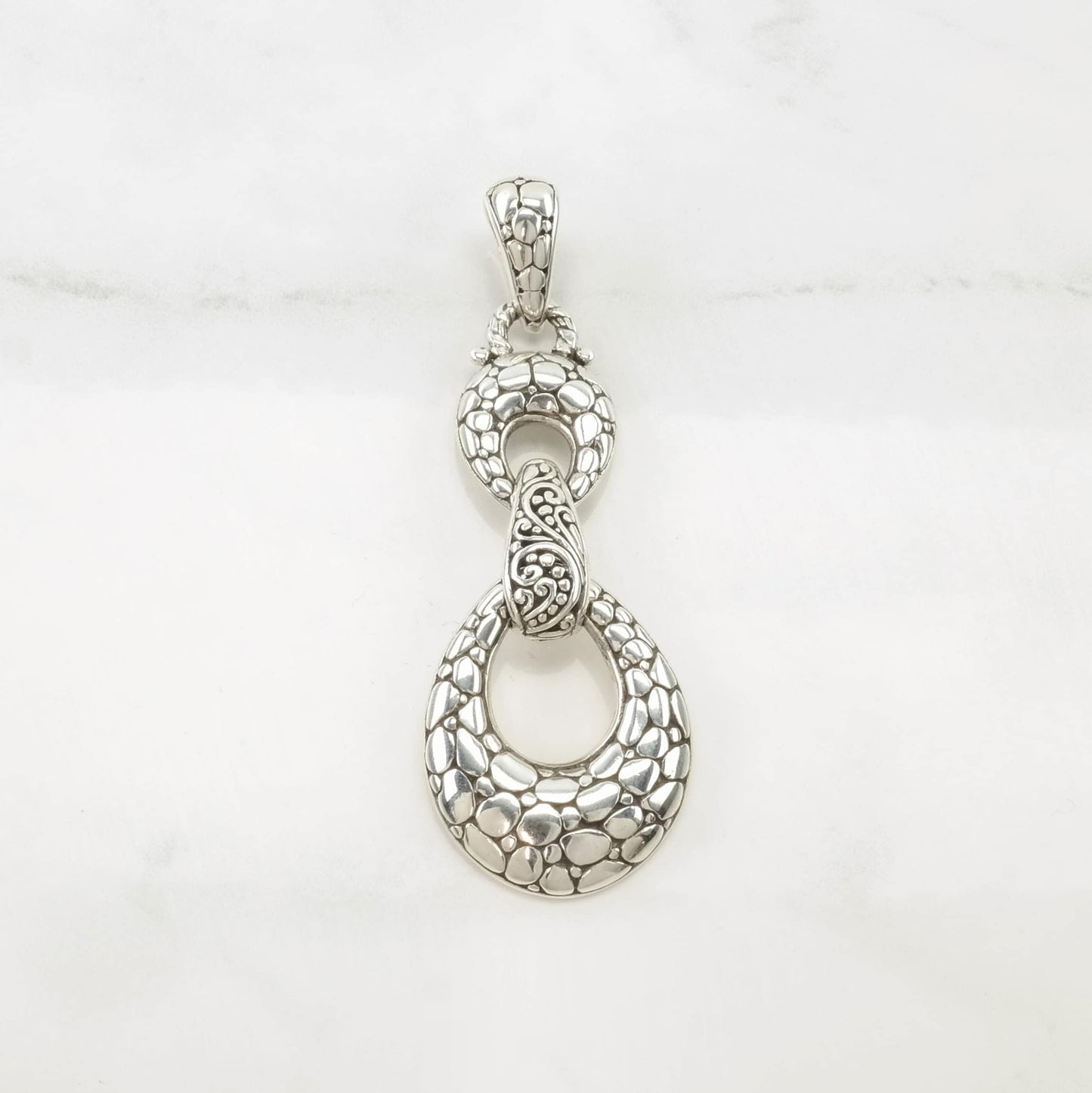 Choice of Vintage Sarda Scroll Floral Sterling Silver Pendant