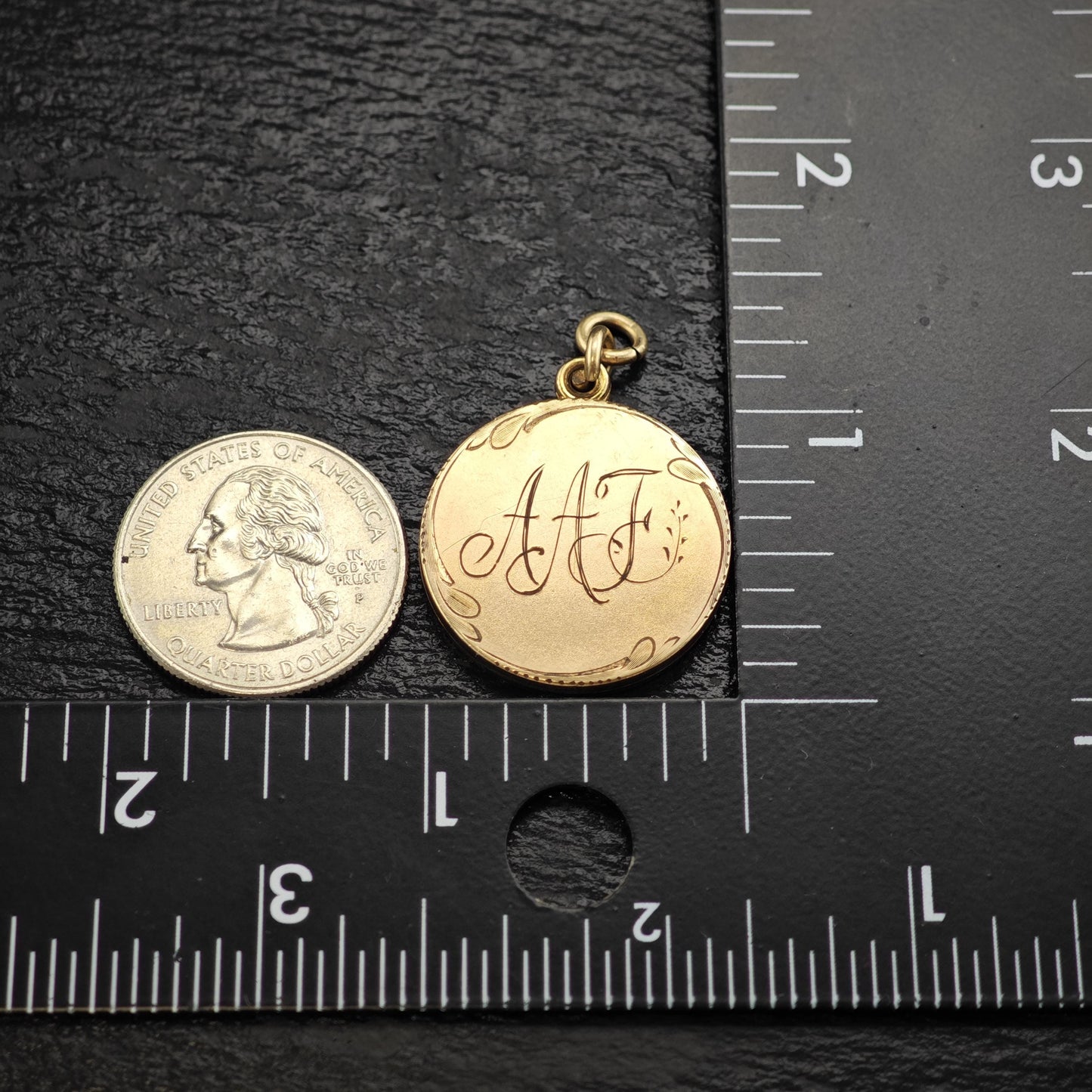 Antique Gold Filled Monogram AAJ Pendant P3031
