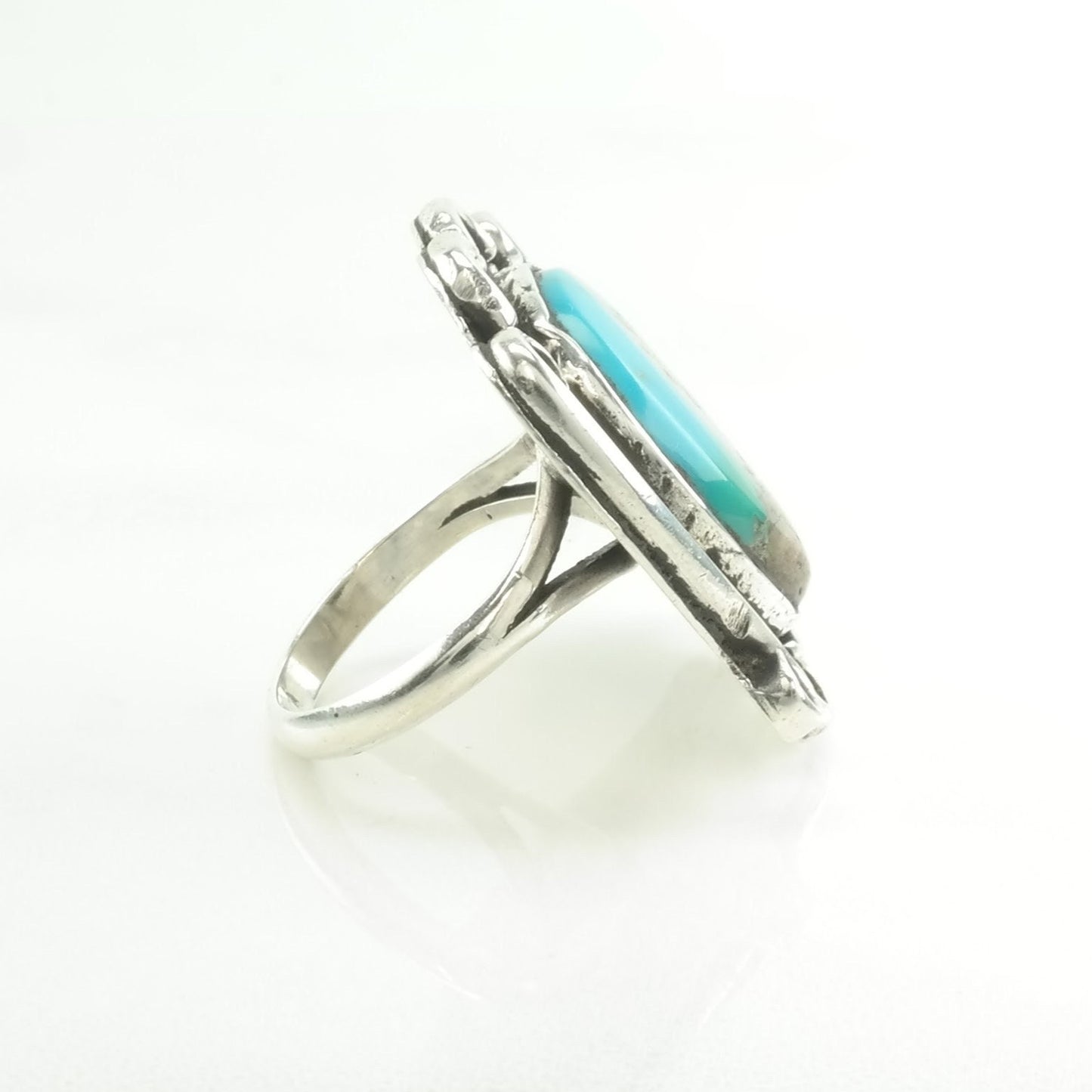 Vintage Sterling Silver Ring Turquoise Blue Size 6 1/4