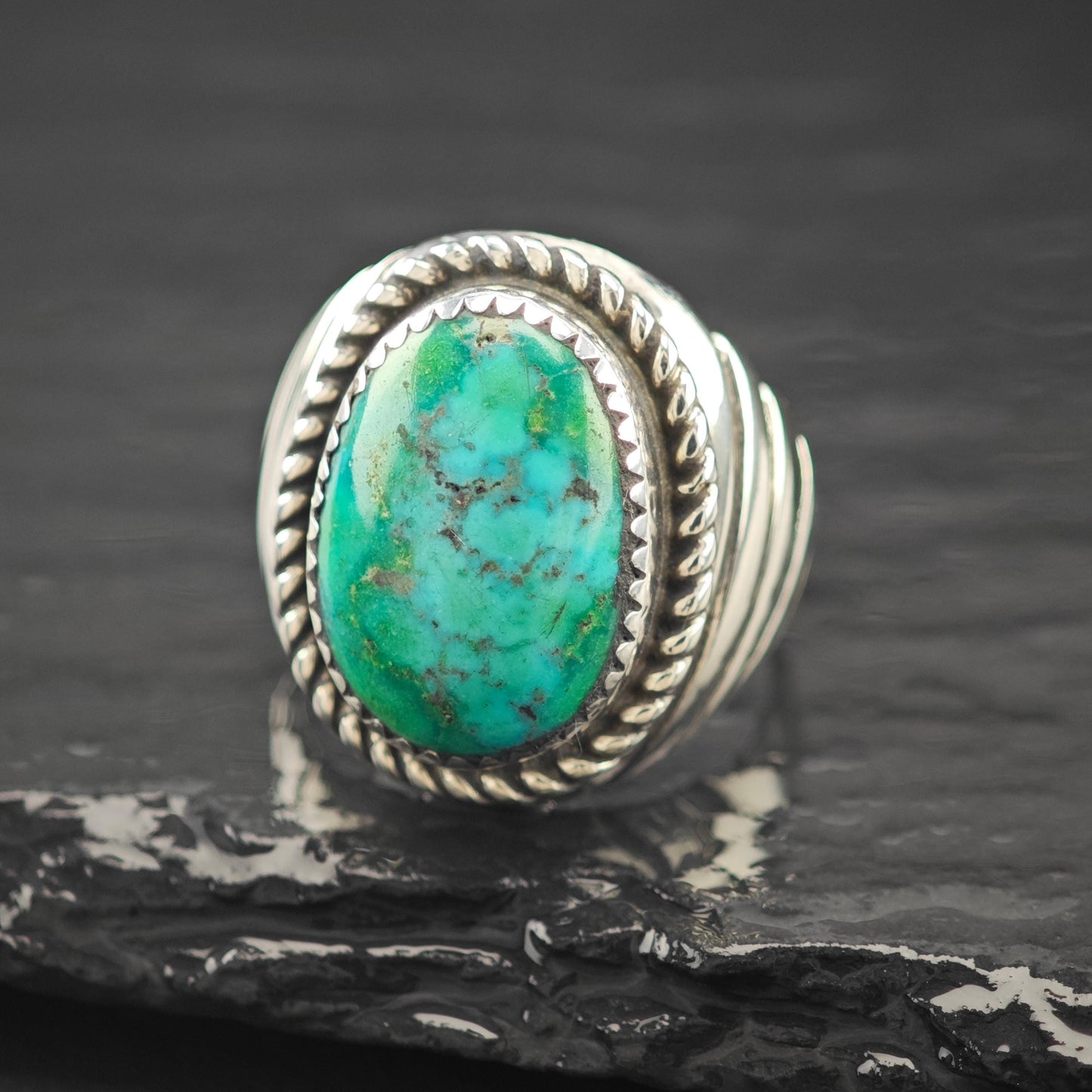 Large Turquoise Ring Sterling Silver Native American