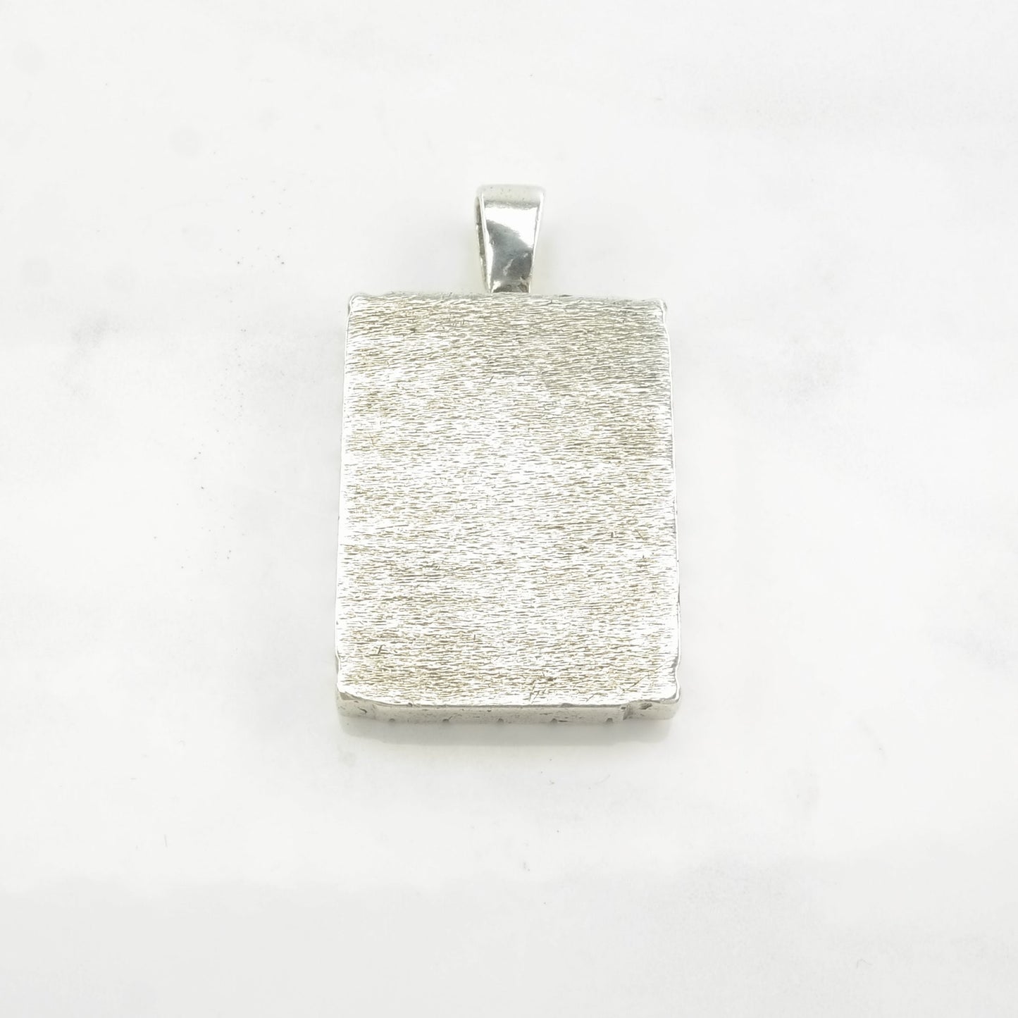 Vintage Embroidery Scapular Sterling Silver Pendant