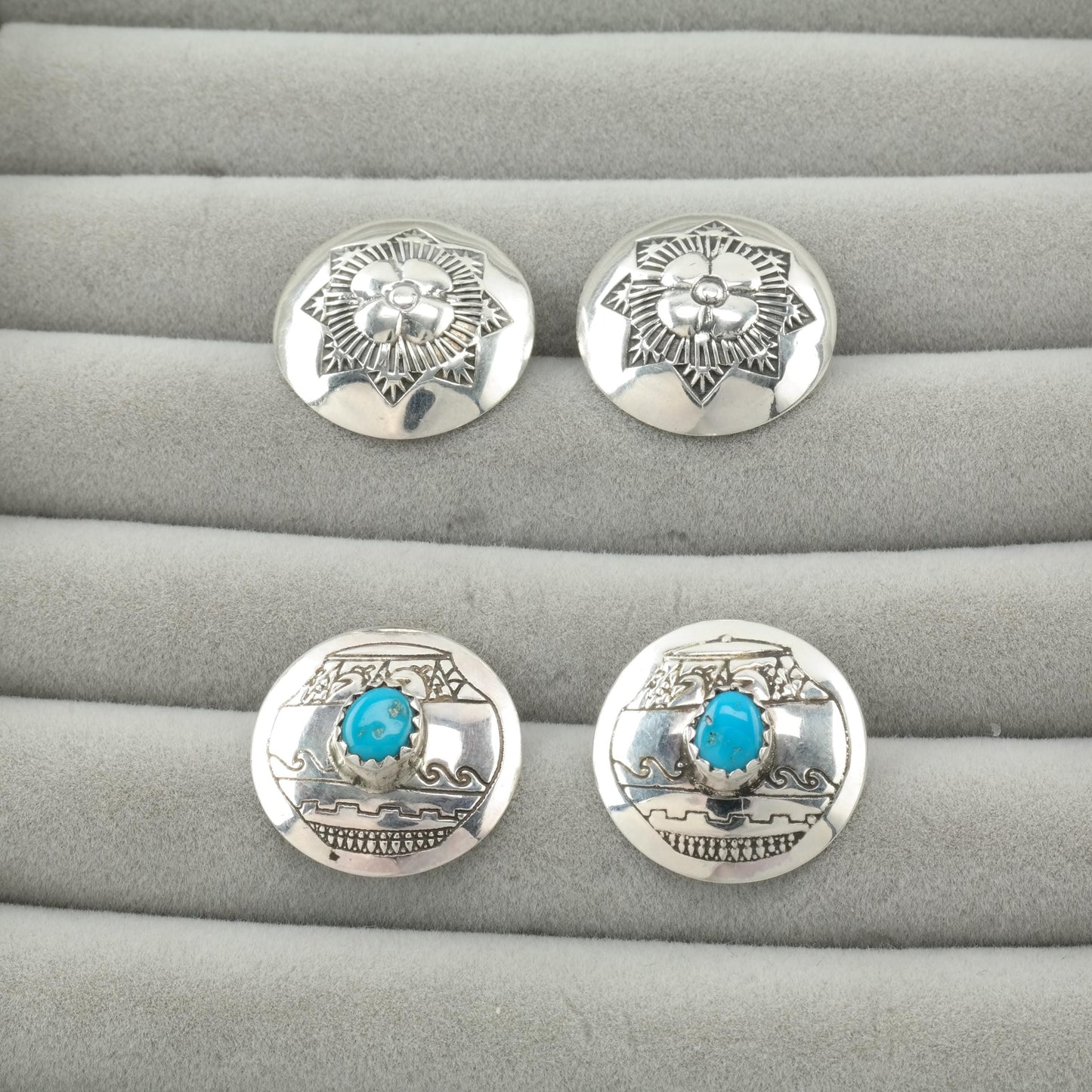Choice of Vintage Sterling Silver Stud Earrings