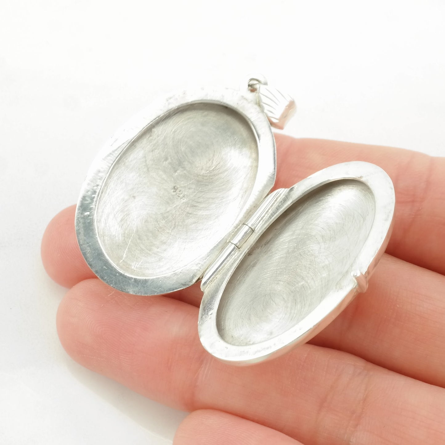Vintage Engraved Locket Sterling Silver Pendant