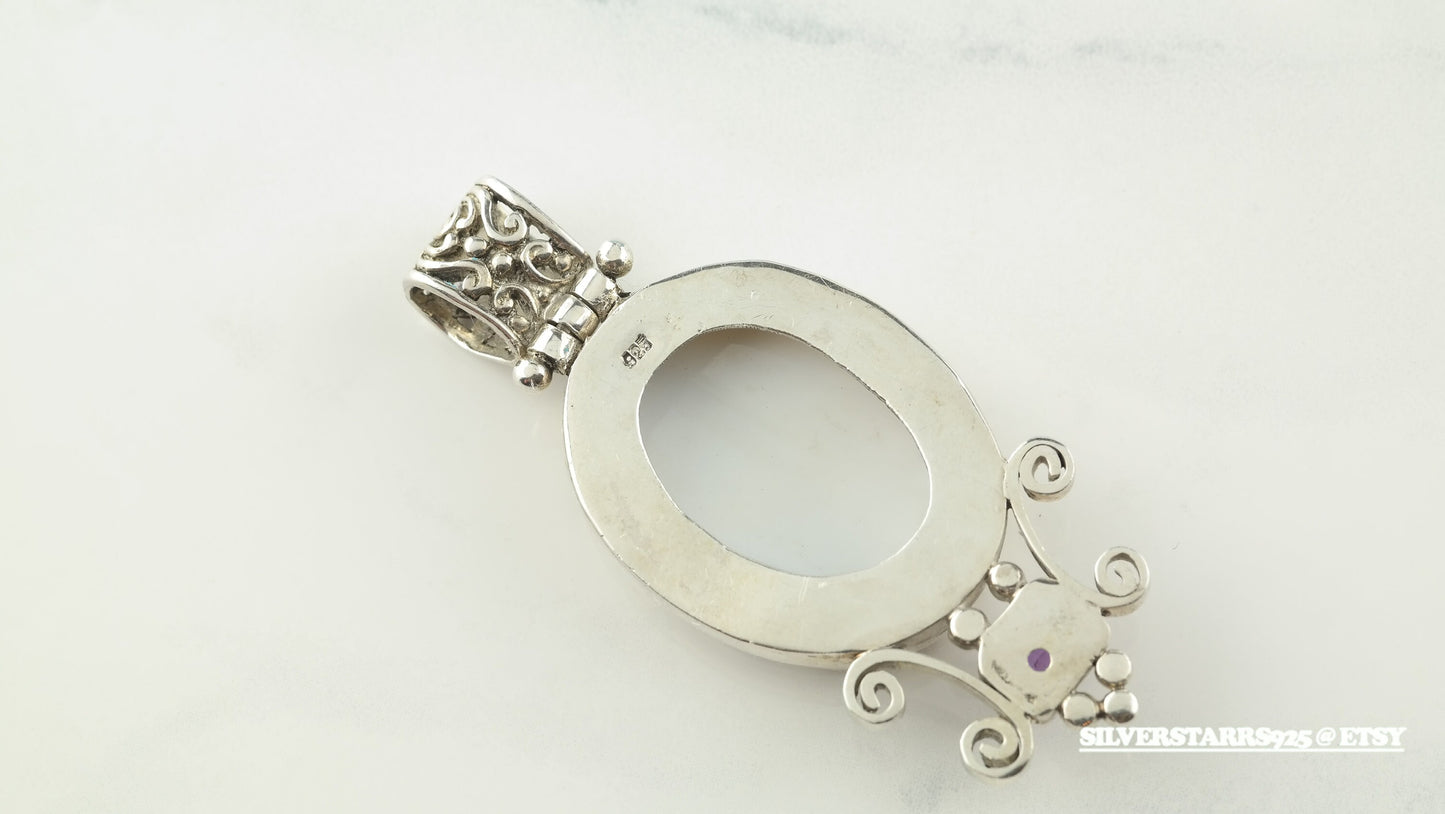 Shell, Amethyst Sterling Silver Pendant