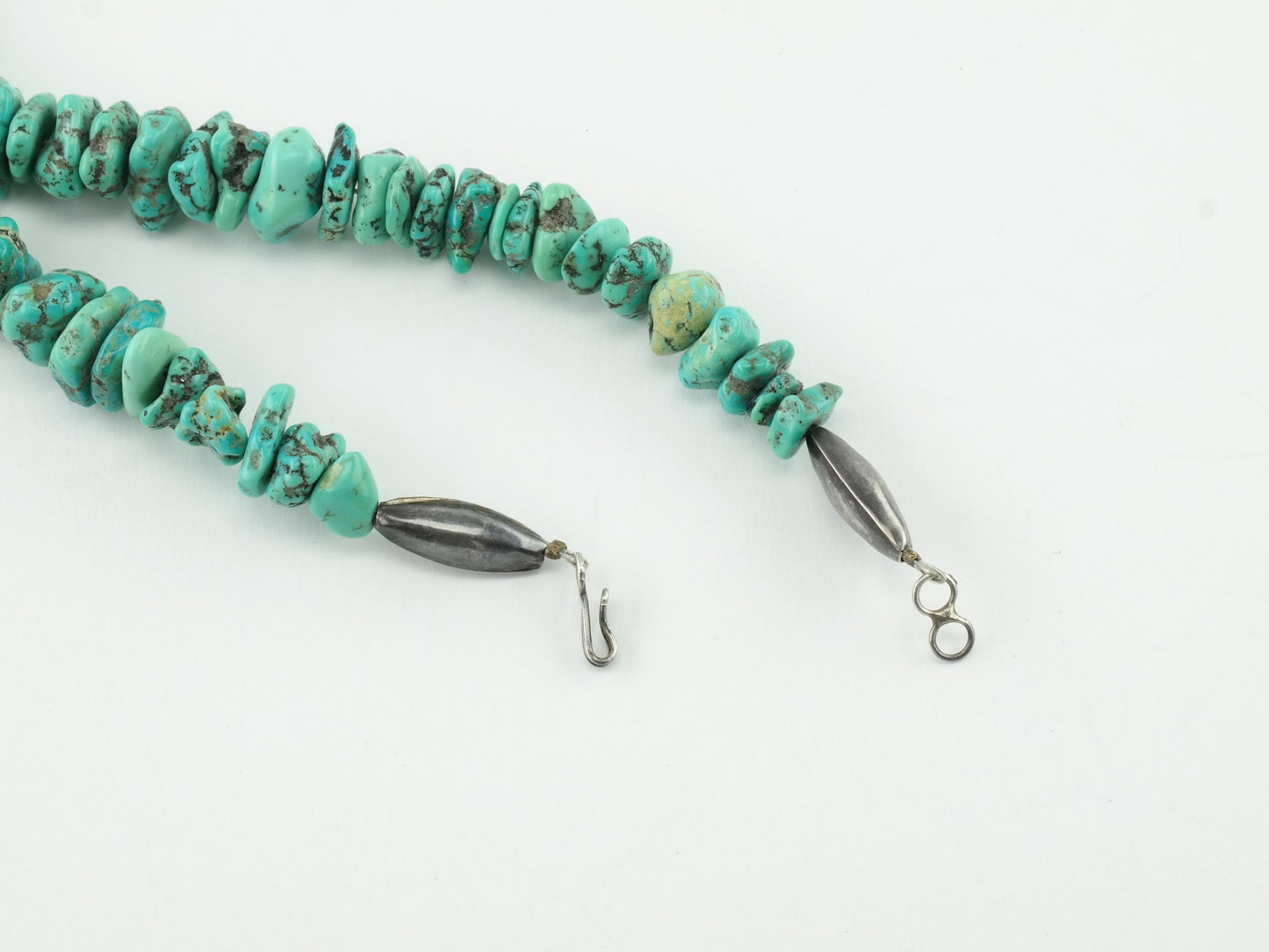 500ct Kingman Turquoise Nugget Necklace Sterling Silver