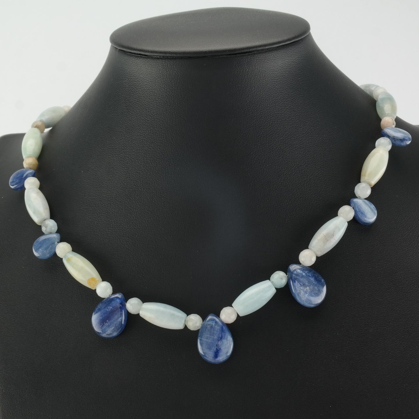 Vintage DTR Sterling Silver Blue Aquamarine, Kyanite Necklace