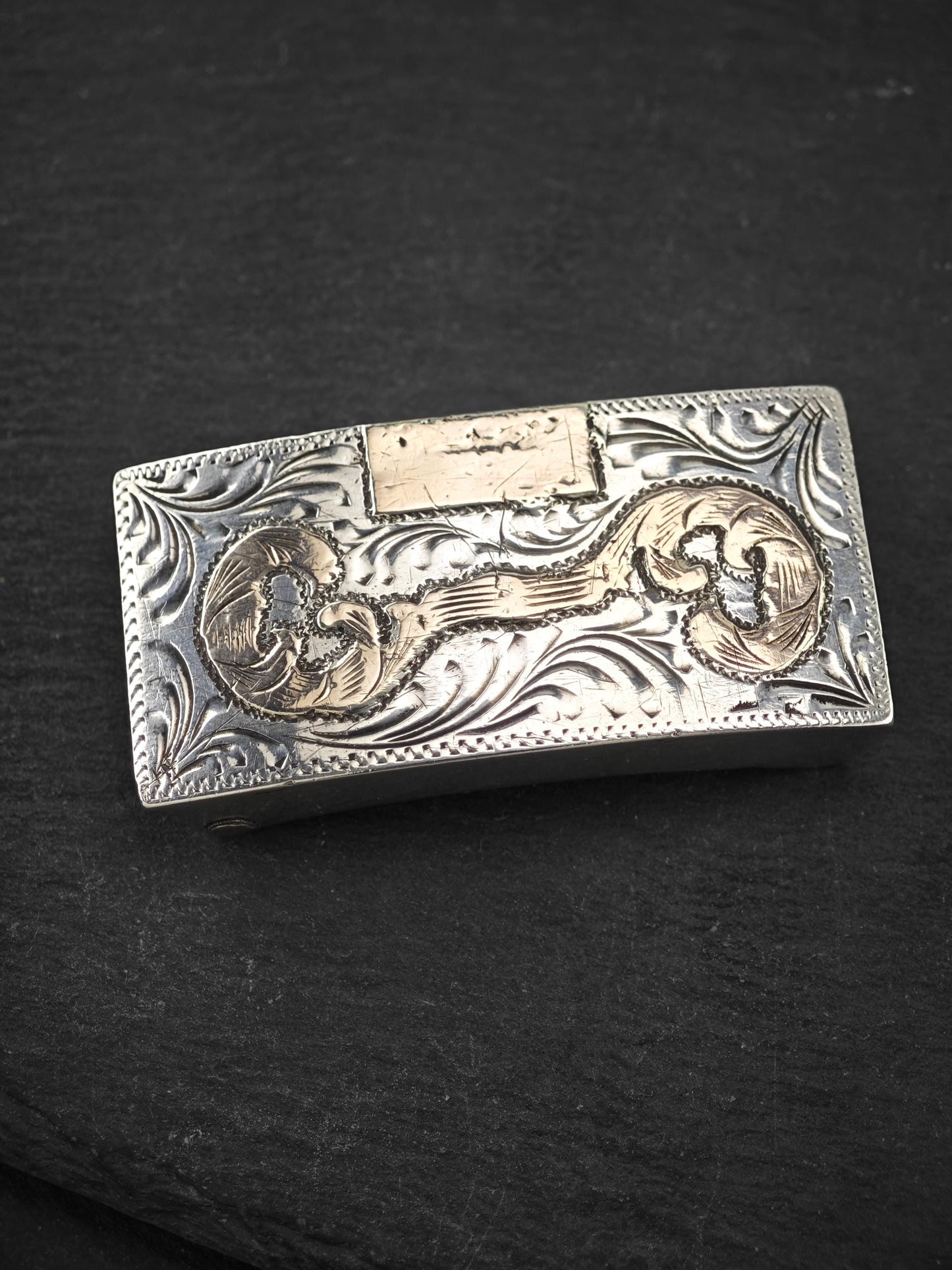 Vintage Mexico Western Sterling Silver Belt Buckle