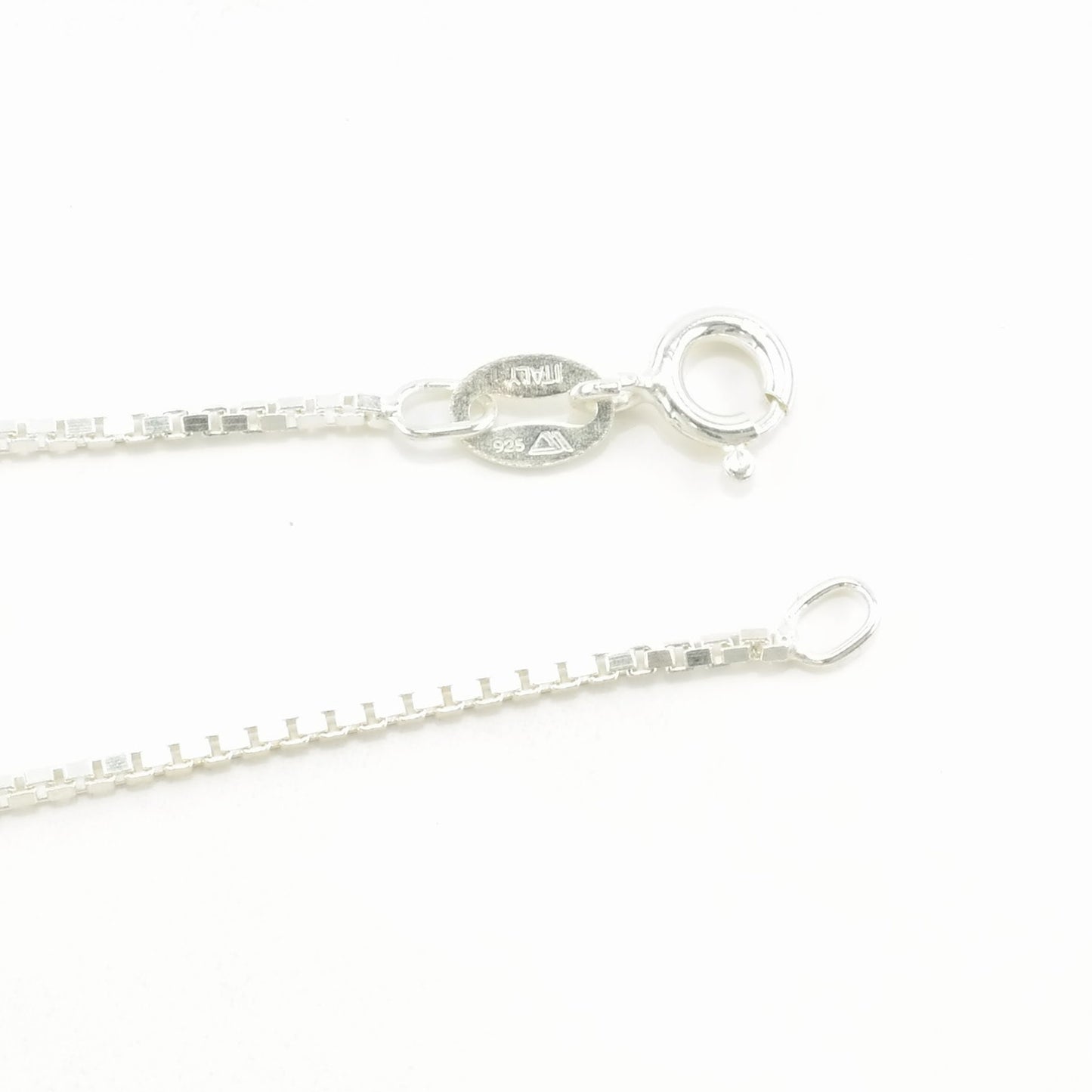 Vintage Italy Sterling Silver 1mm Link 30" Box Chain Necklace