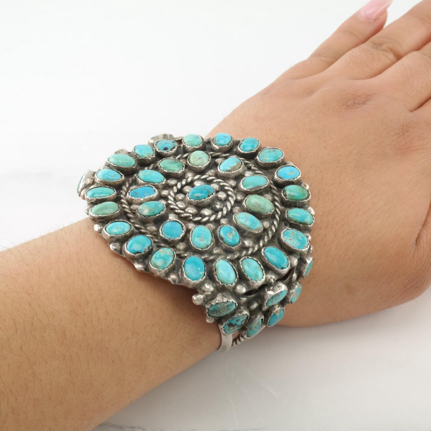 Vintage Old Pawn, Native American Sterling Silver Cuff Bracelet