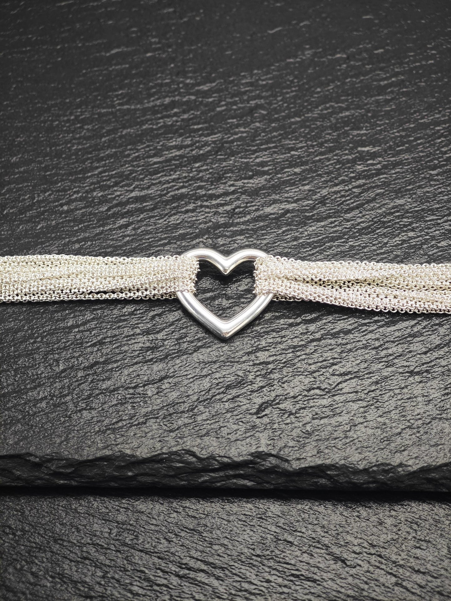 Tiffany Heart Mesh, Toggle Choker Necklace Sterling Silver