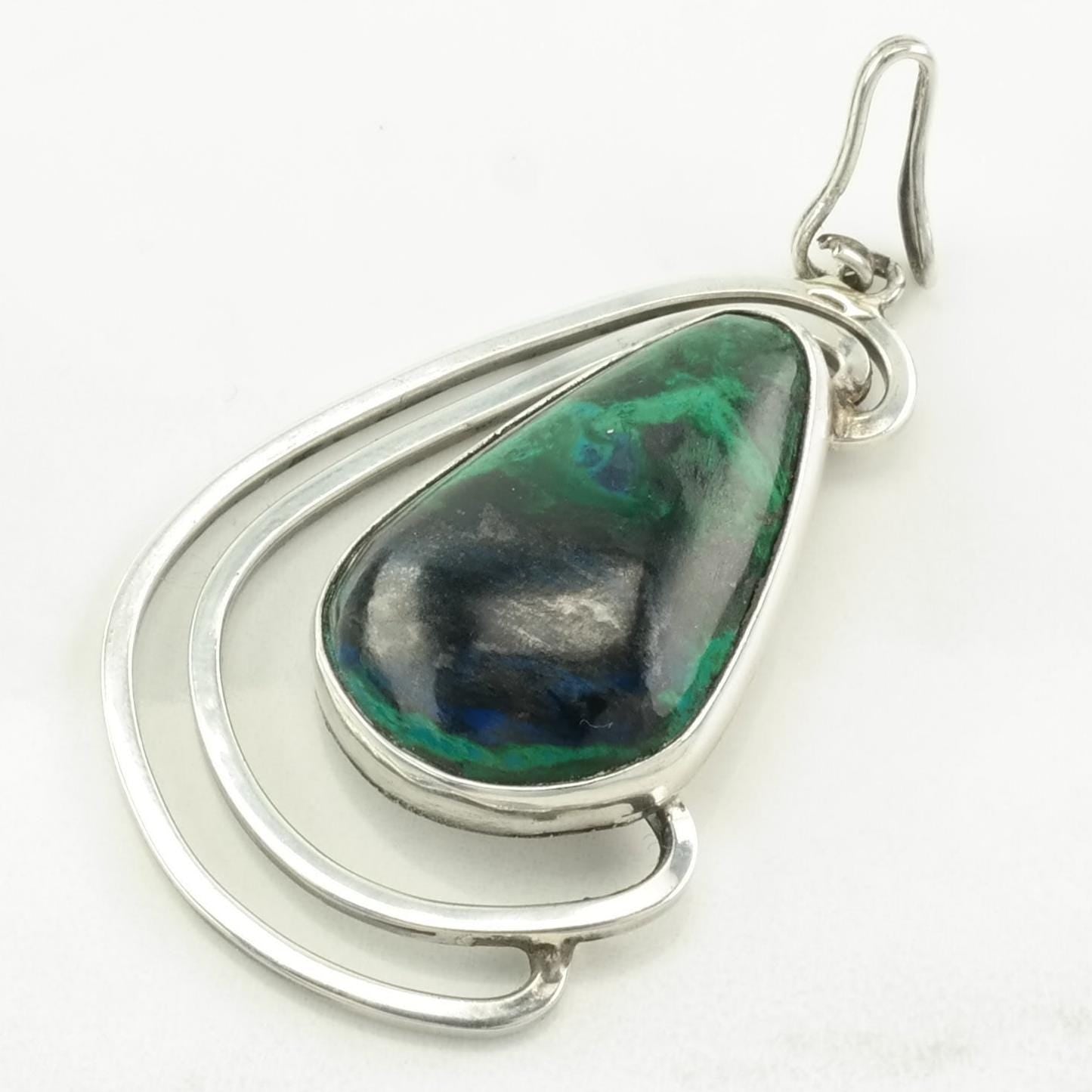 Vintage Chrysocolla Sterling Silver Pendant