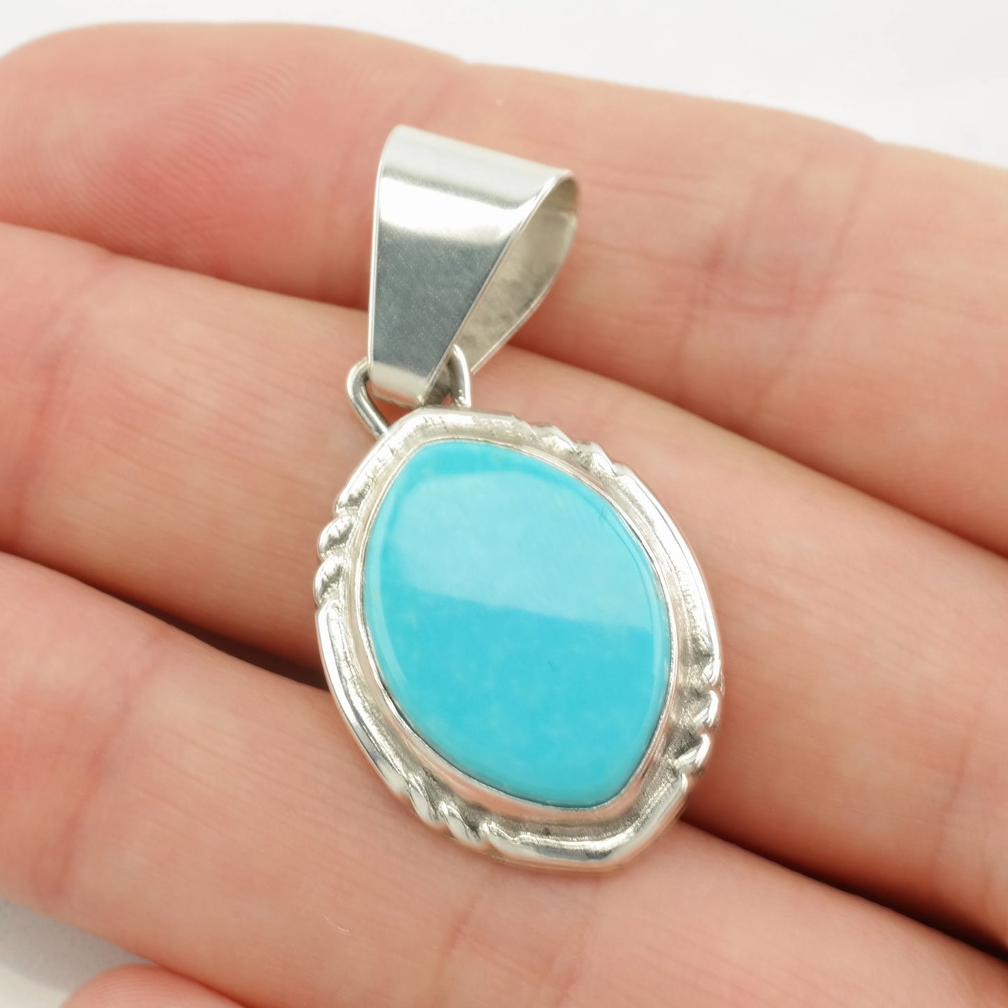 Vintage DTR Turquoise Sterling Silver Pendant