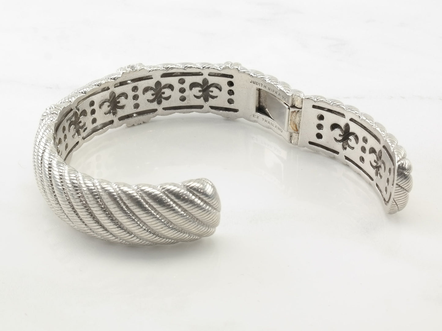 Judith Ripka Sterling Silver DQCZ Cuff Bracelet