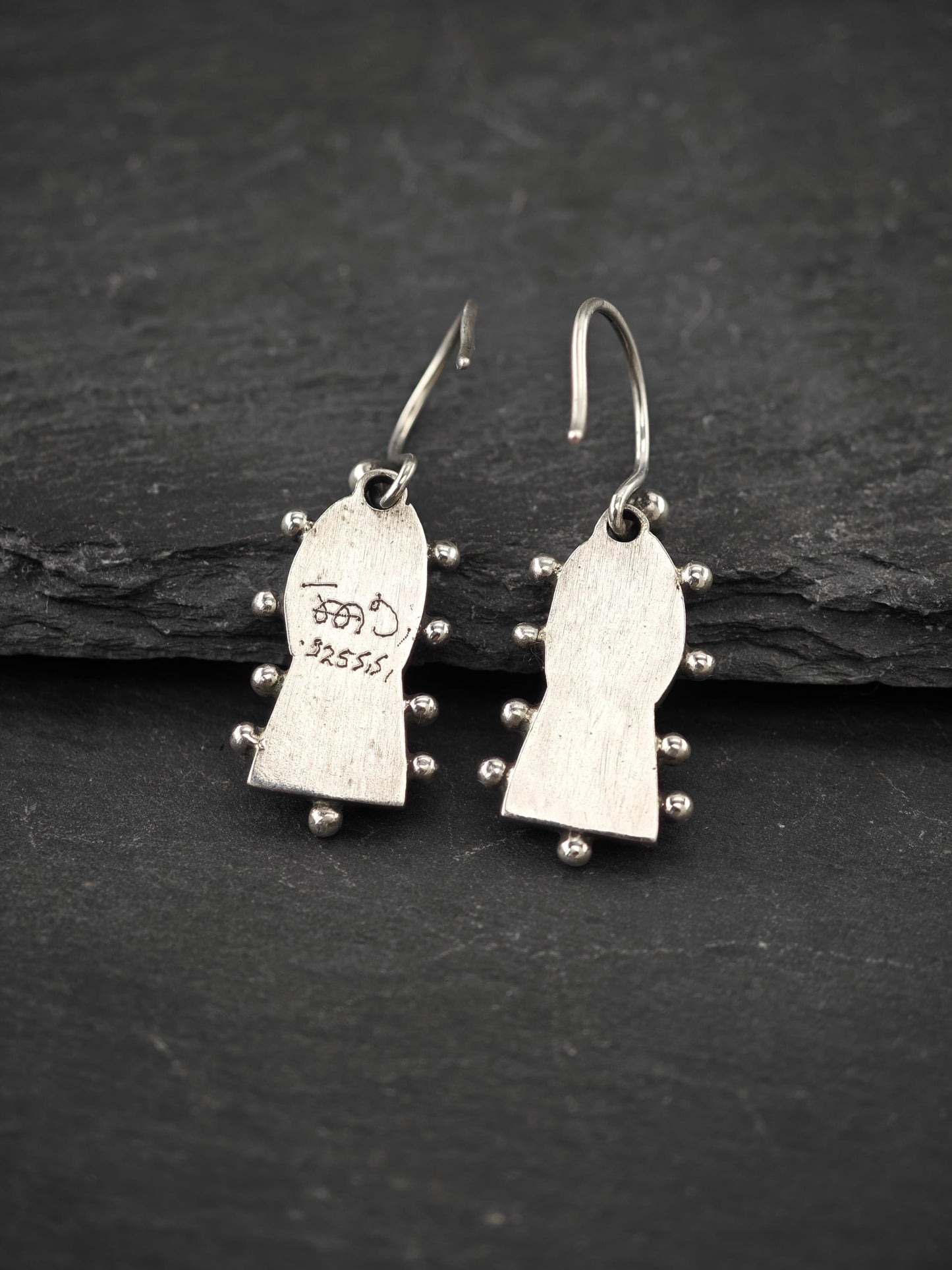 Jan Gjaltema Enamel, Fish Earrings Fish Hook Sterling Silver