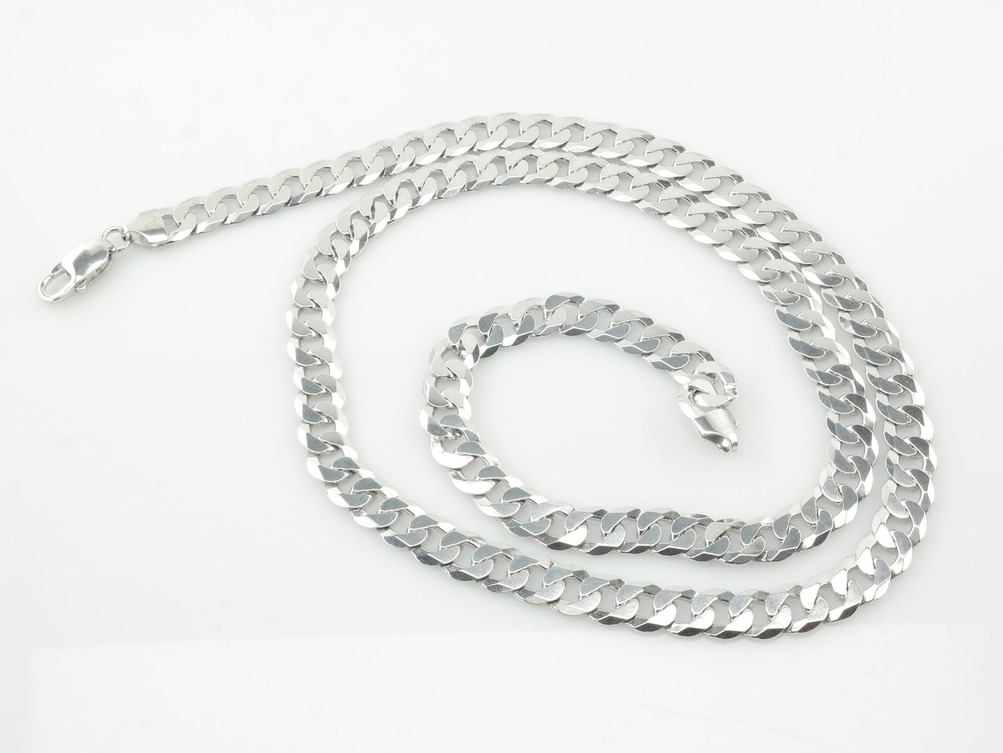 Vintage Italy Sterling Silver 26" 8.5mm Curb Necklace