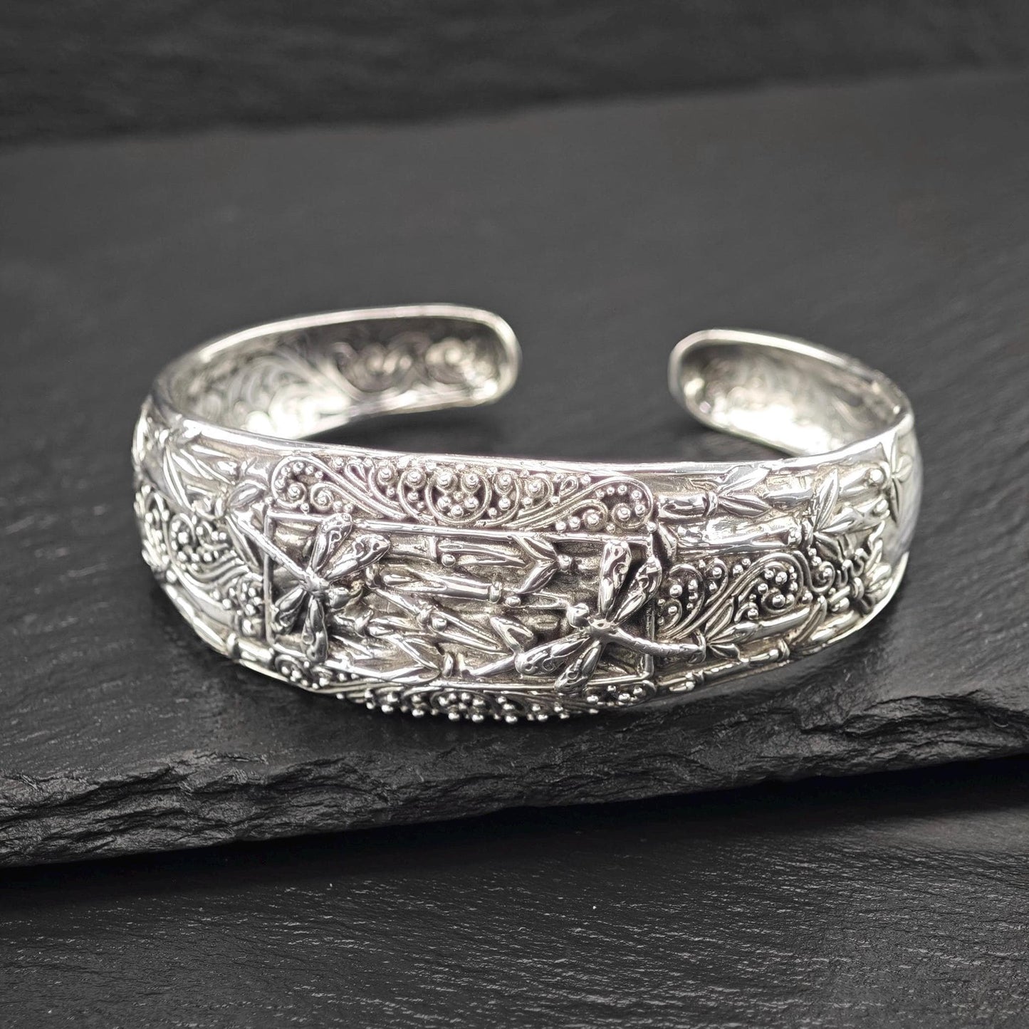 Vintage Sarada, Dragonfly Cuff Bracelet Sterling Silver