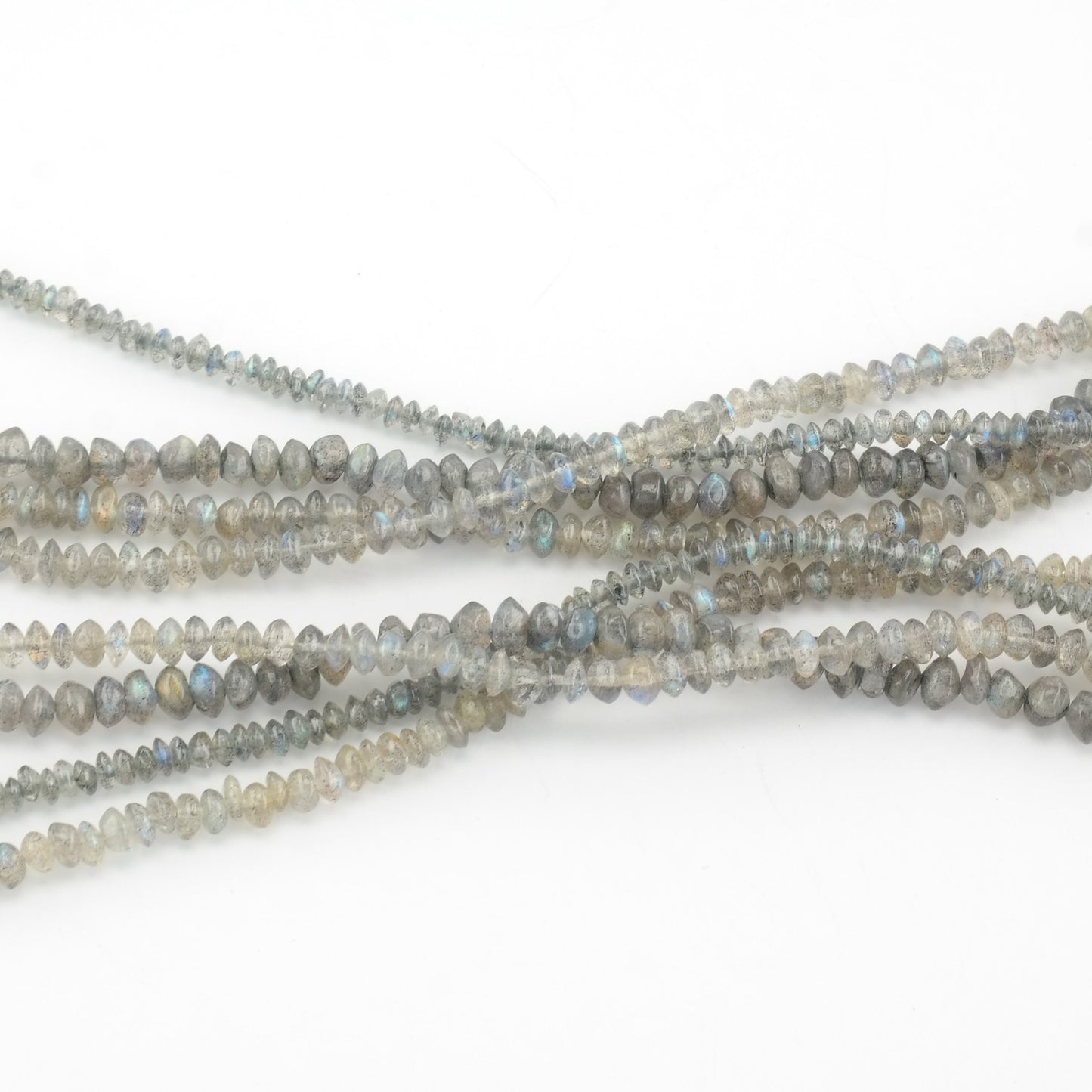 Vintage DTR Sterling Silver Labradorite Beaded 4 Strand Necklace