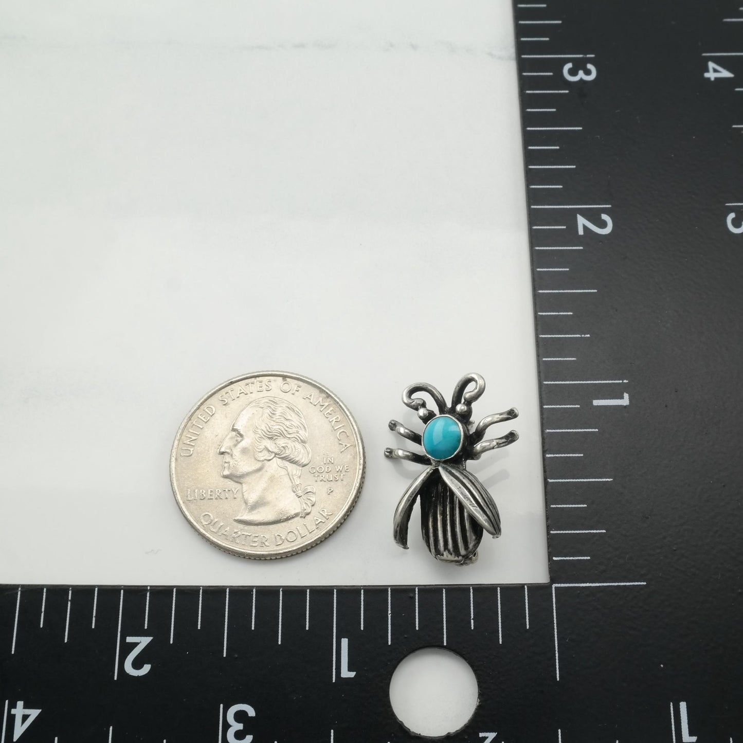 Native American Brooch Sterling Silver Bug B1953