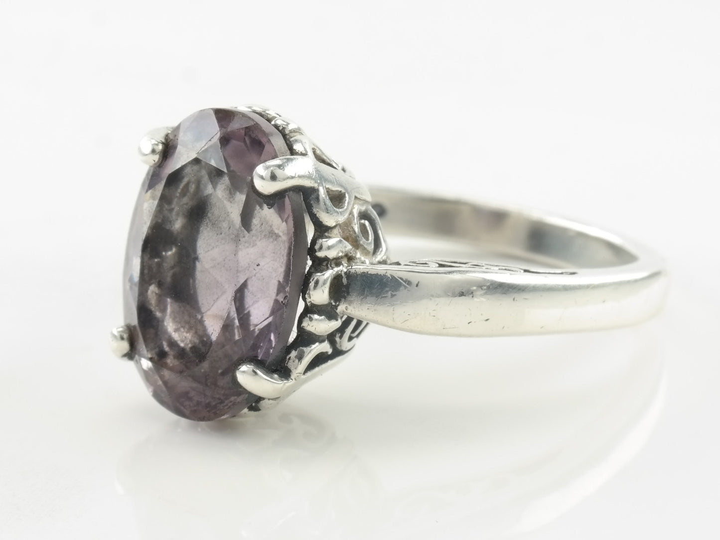 Vintage Kabana Sterling Silver Ring Amethyst Size 9