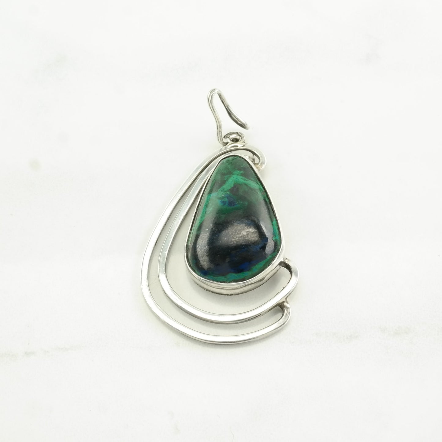 Vintage Chrysocolla Sterling Silver Pendant