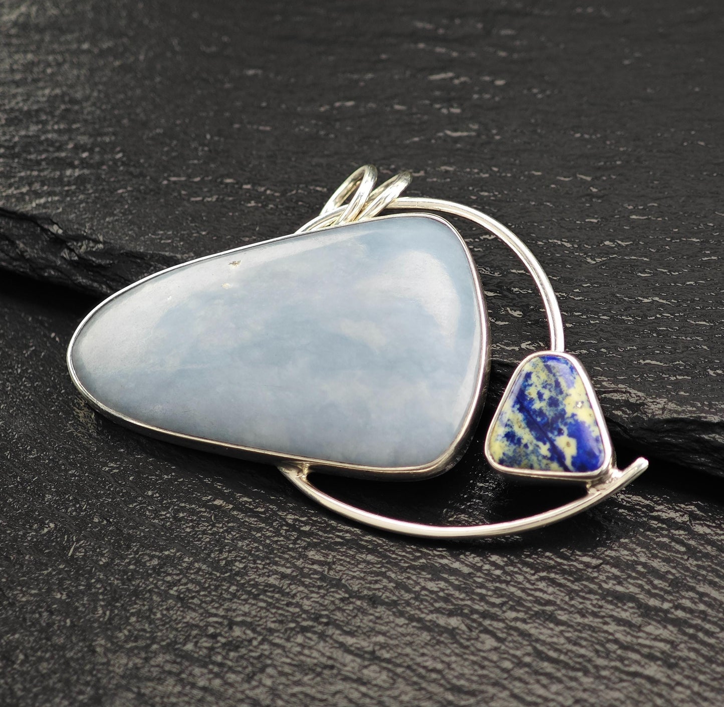 Vintage Lapidario Barrera, Gemstone Pendant Sterling Silver