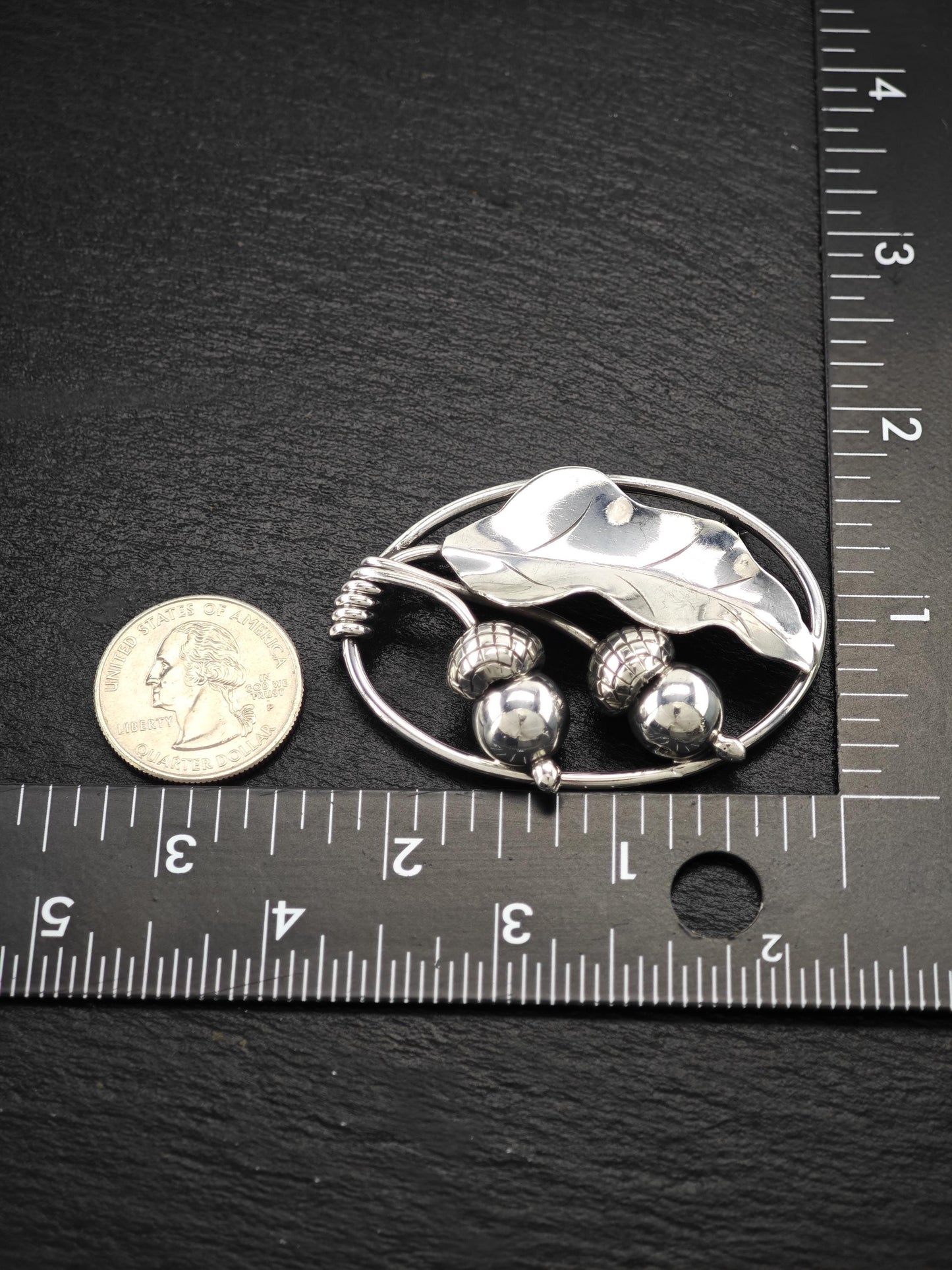 Georg Jensen 105, Acorn Brooch Sterling Silver