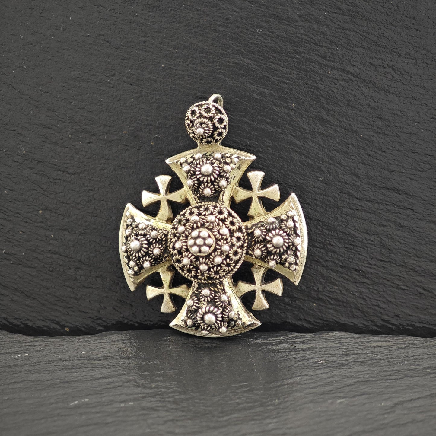 Vintage Jordan Jerusalem, Cross Pendant Sterling Silver