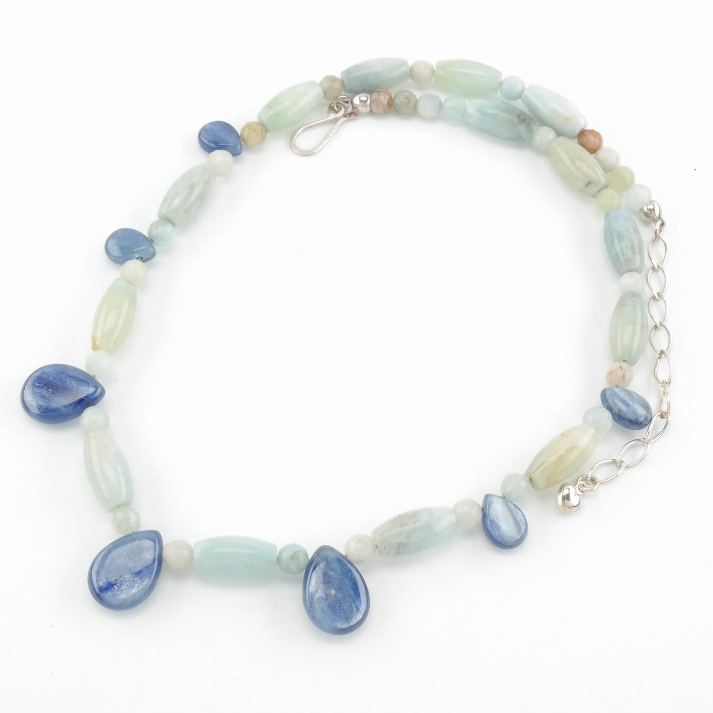 Vintage DTR Sterling Silver Blue Aquamarine, Kyanite Necklace