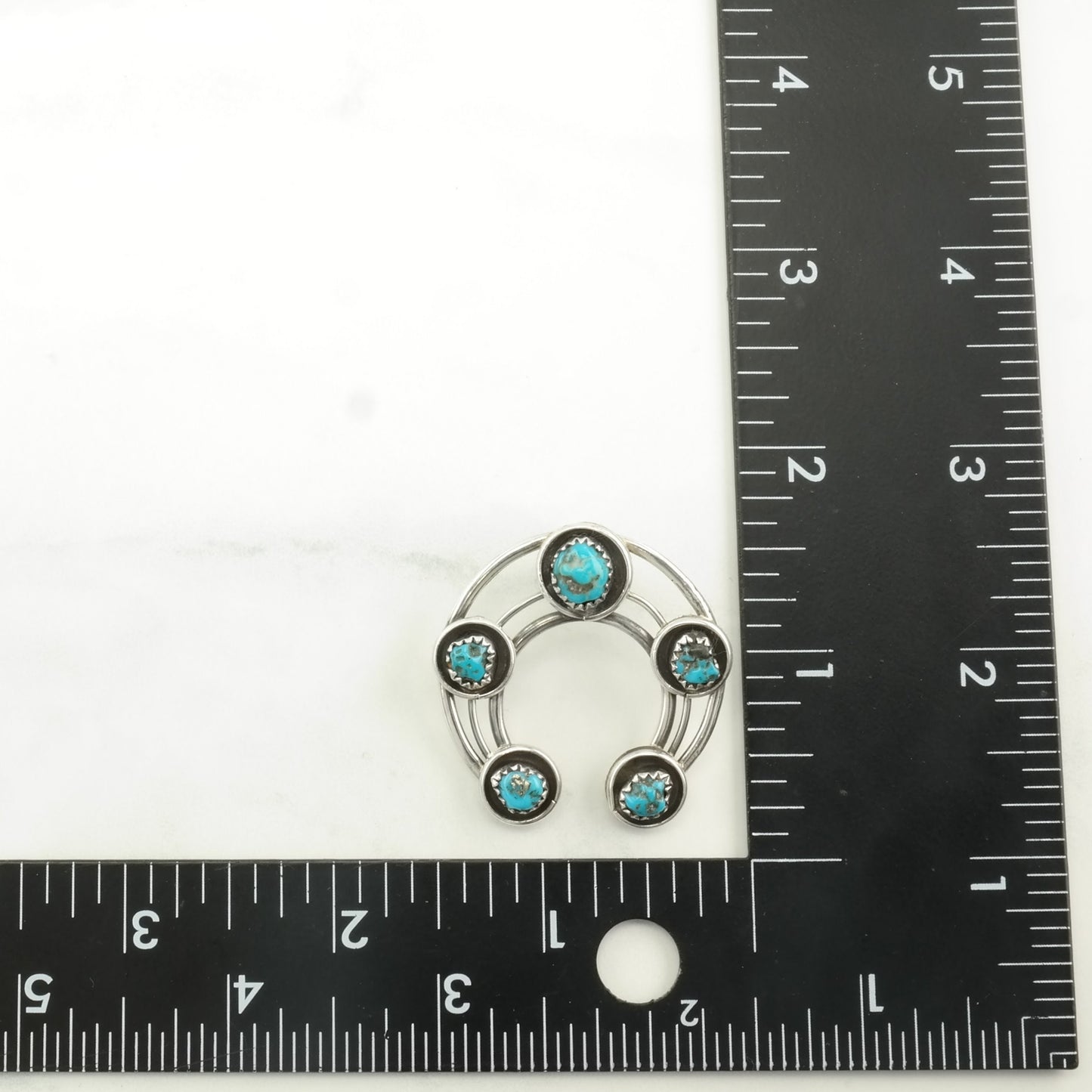 Vintage Native American Turquoise Naja Sterling Silver Pendant
