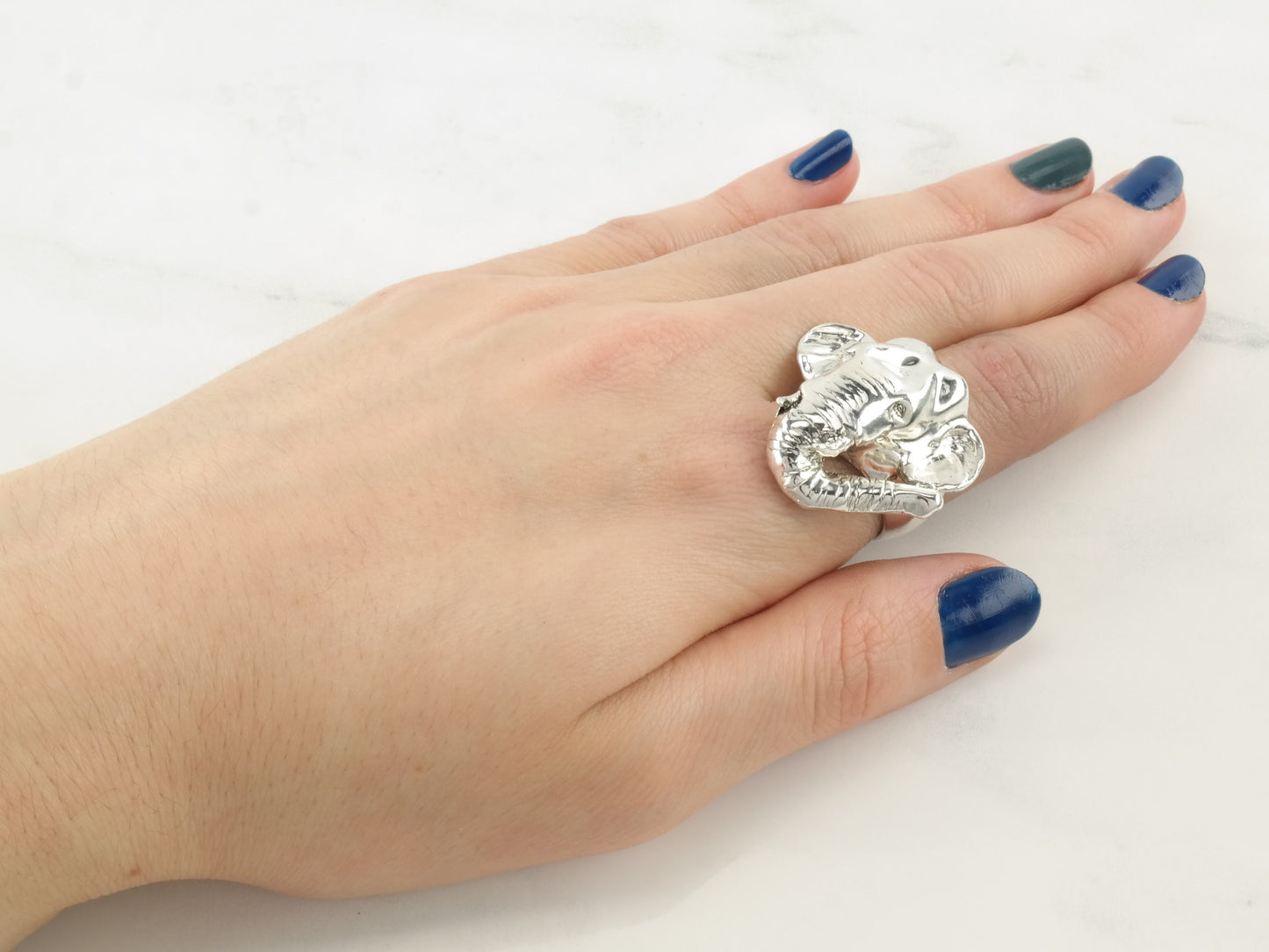 Vintage Medici Silver Ring Elephant Sterling Size 6 1/2