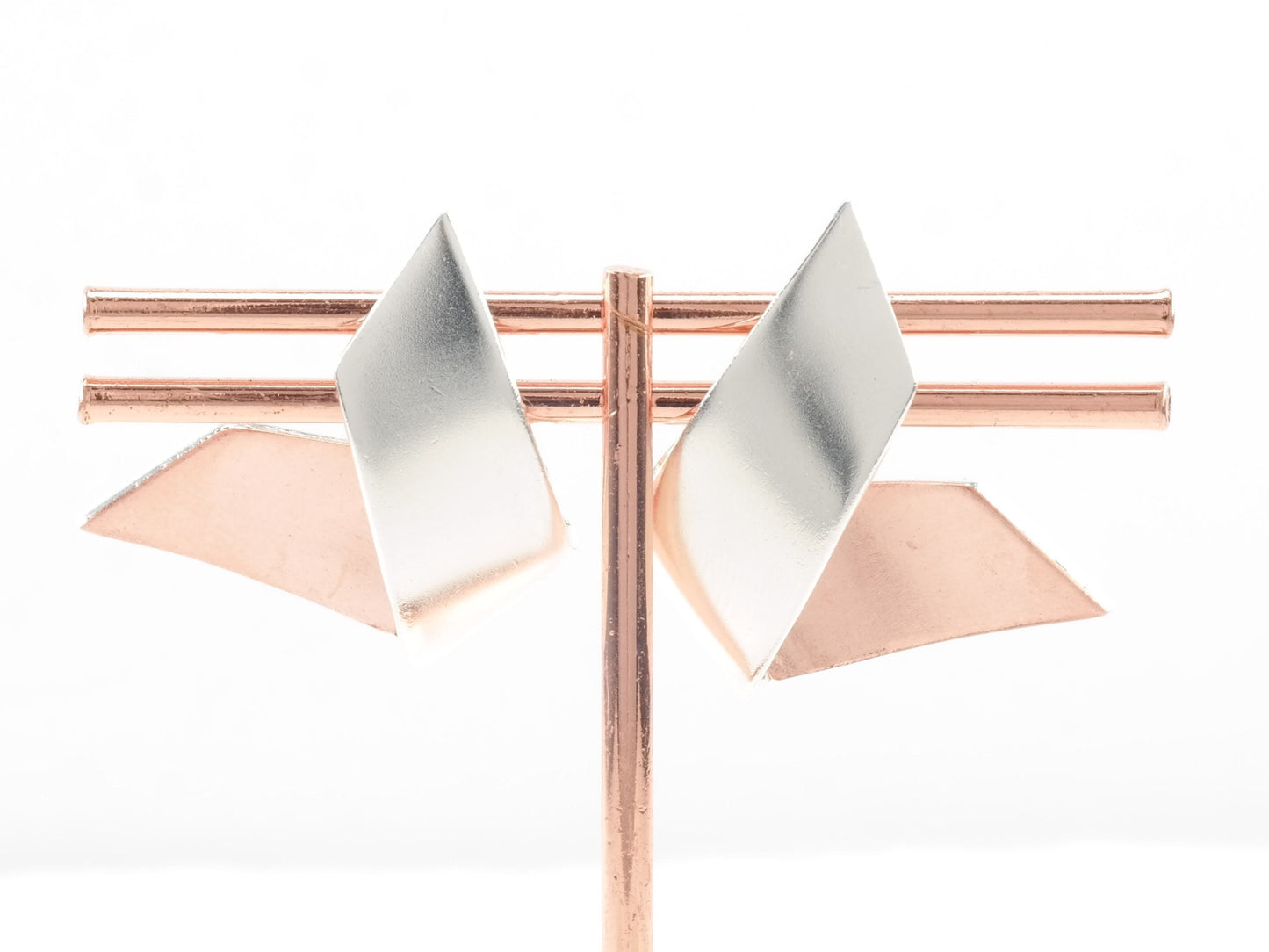 Antonio Pineda Sterling Silver Copper Earrings Screwback