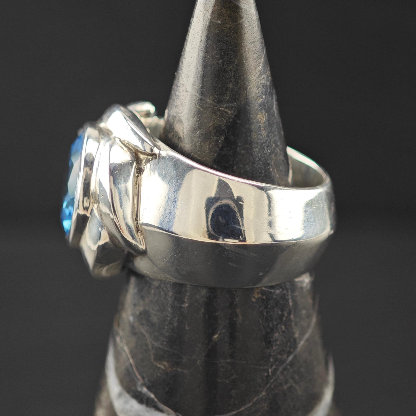 Indonesia Floral Topaz Ring Sterling Silver