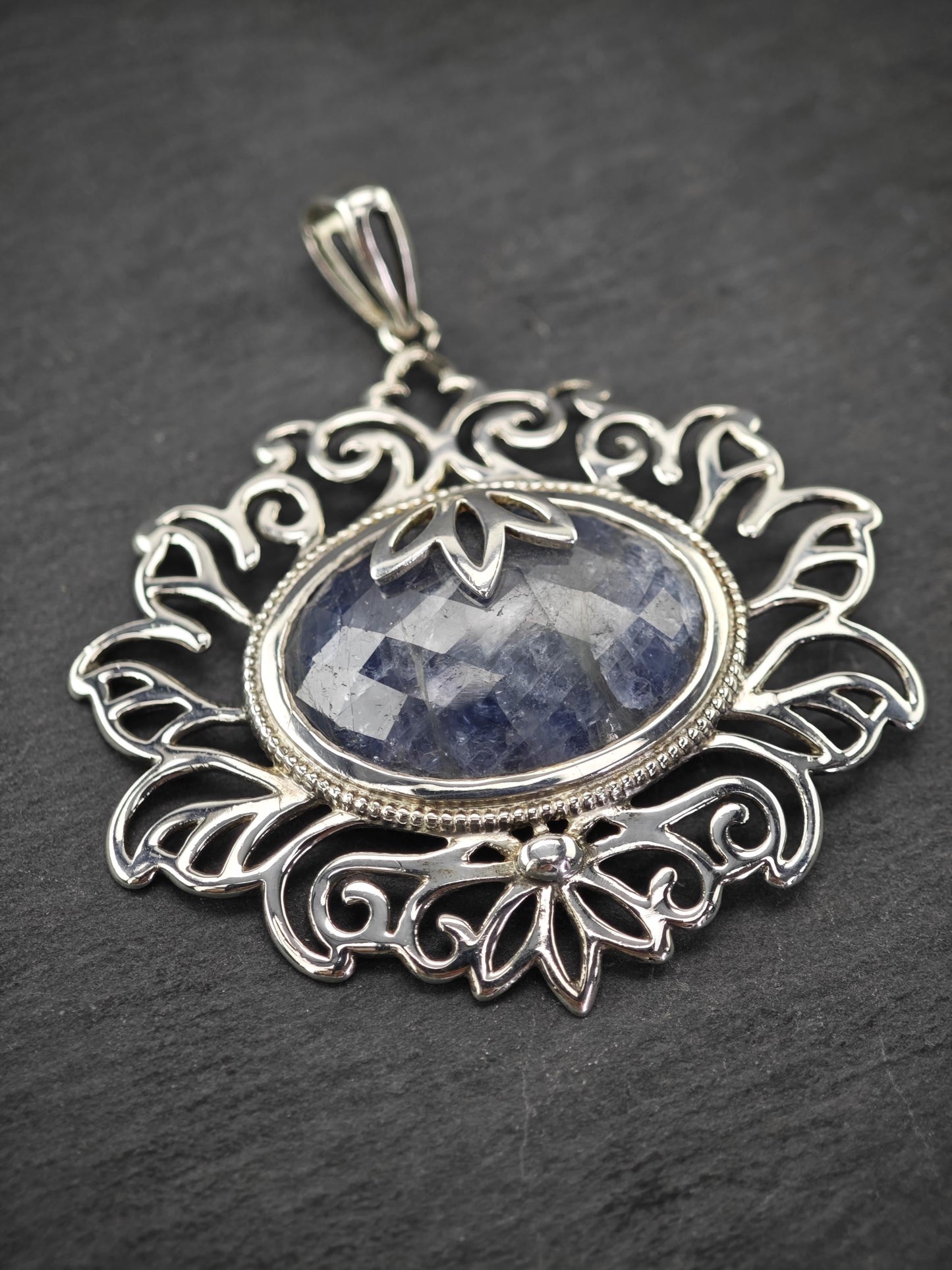 PTI Opaque Sapphire, Sterling Silver Pendant