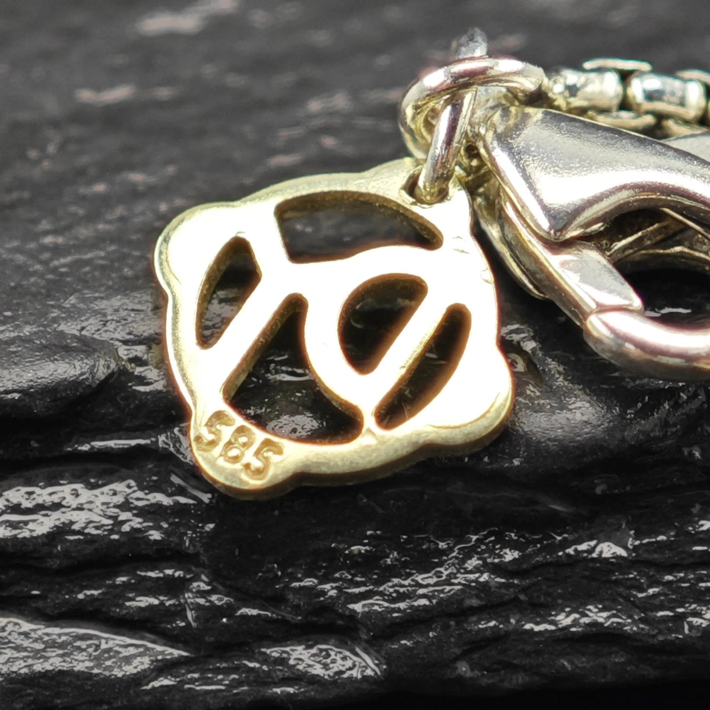 Vintage David Yurman Sterling Silver Gold 14K Gold Tag 2mm Box Chain Necklace