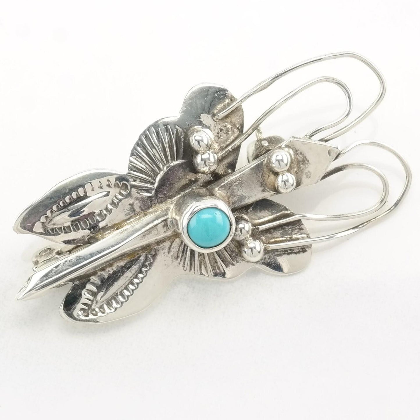 Southwest Sterling Silver Brooch Butterfly Turquoise