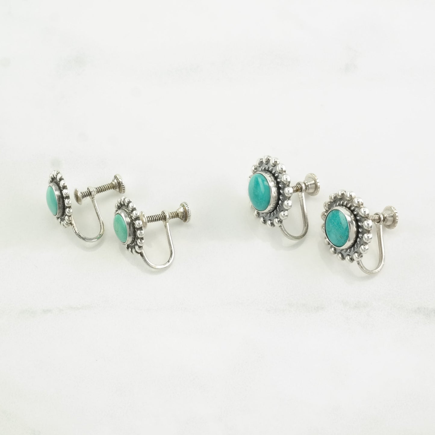 Choice of Native American Sterling Silver Turquoise Earrings Screw Back