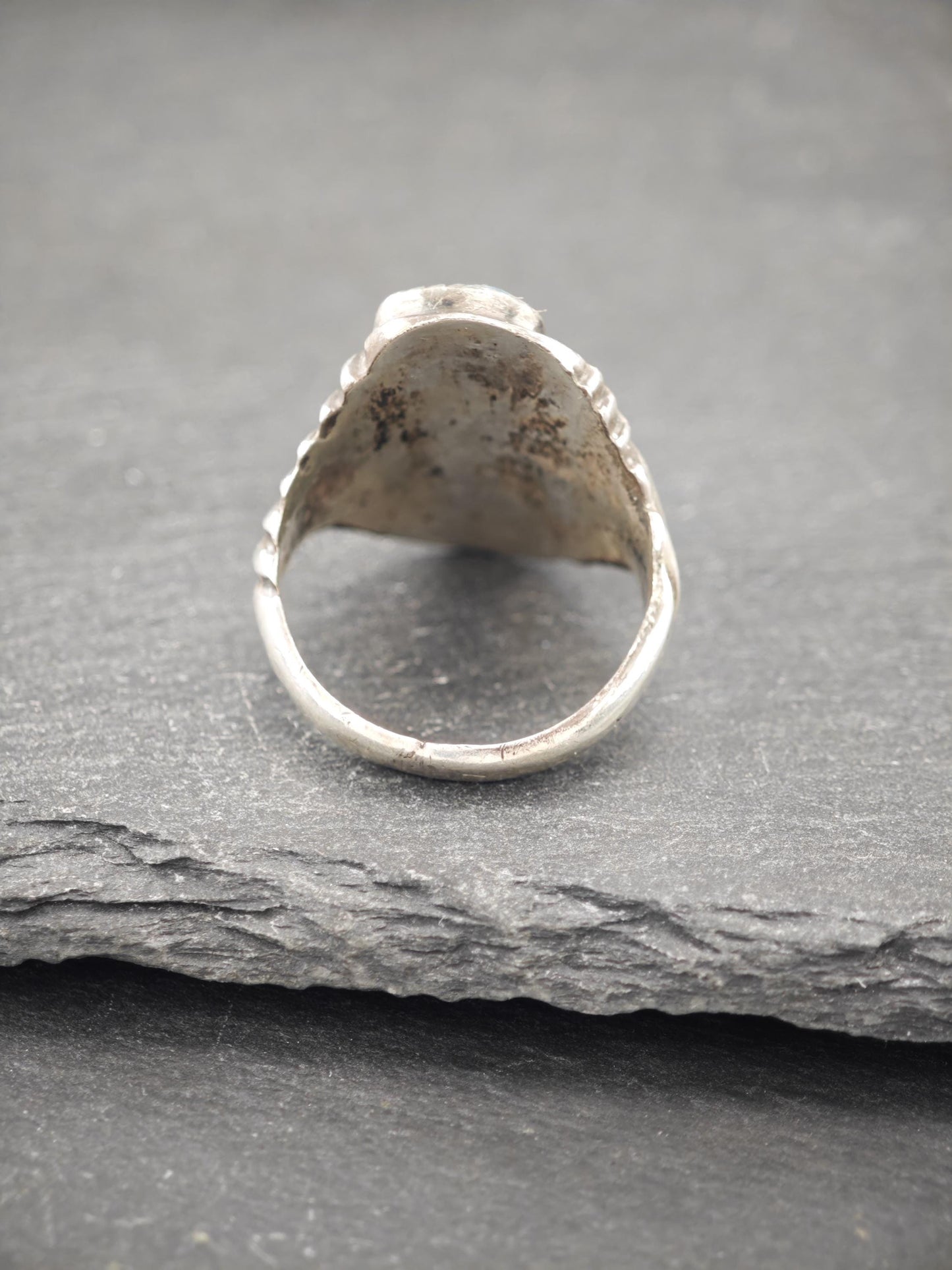 Native American, Coral, Turquoise Ring Sterling Silver