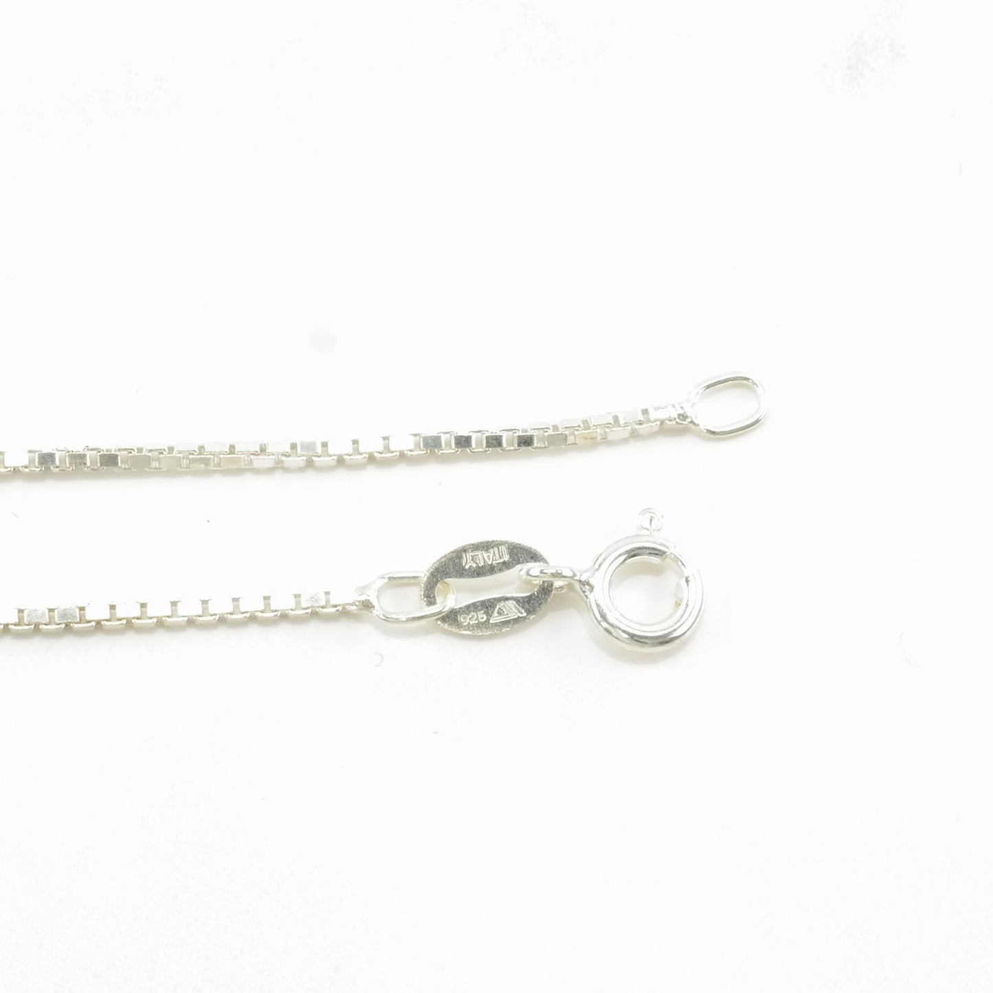 Vintage Italy Sterling Silver 1mm Link 24" Box Chain Necklace