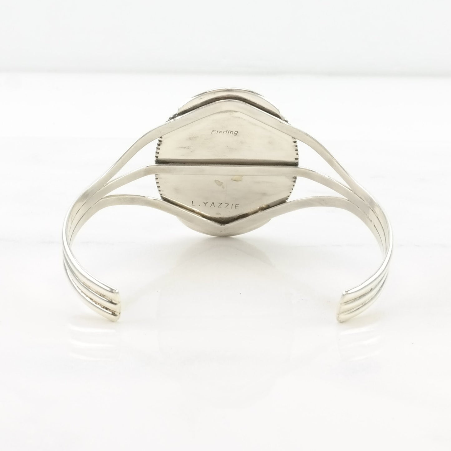 Vintage Native American Sterling Silver Cuff Bracelet Green Malachite