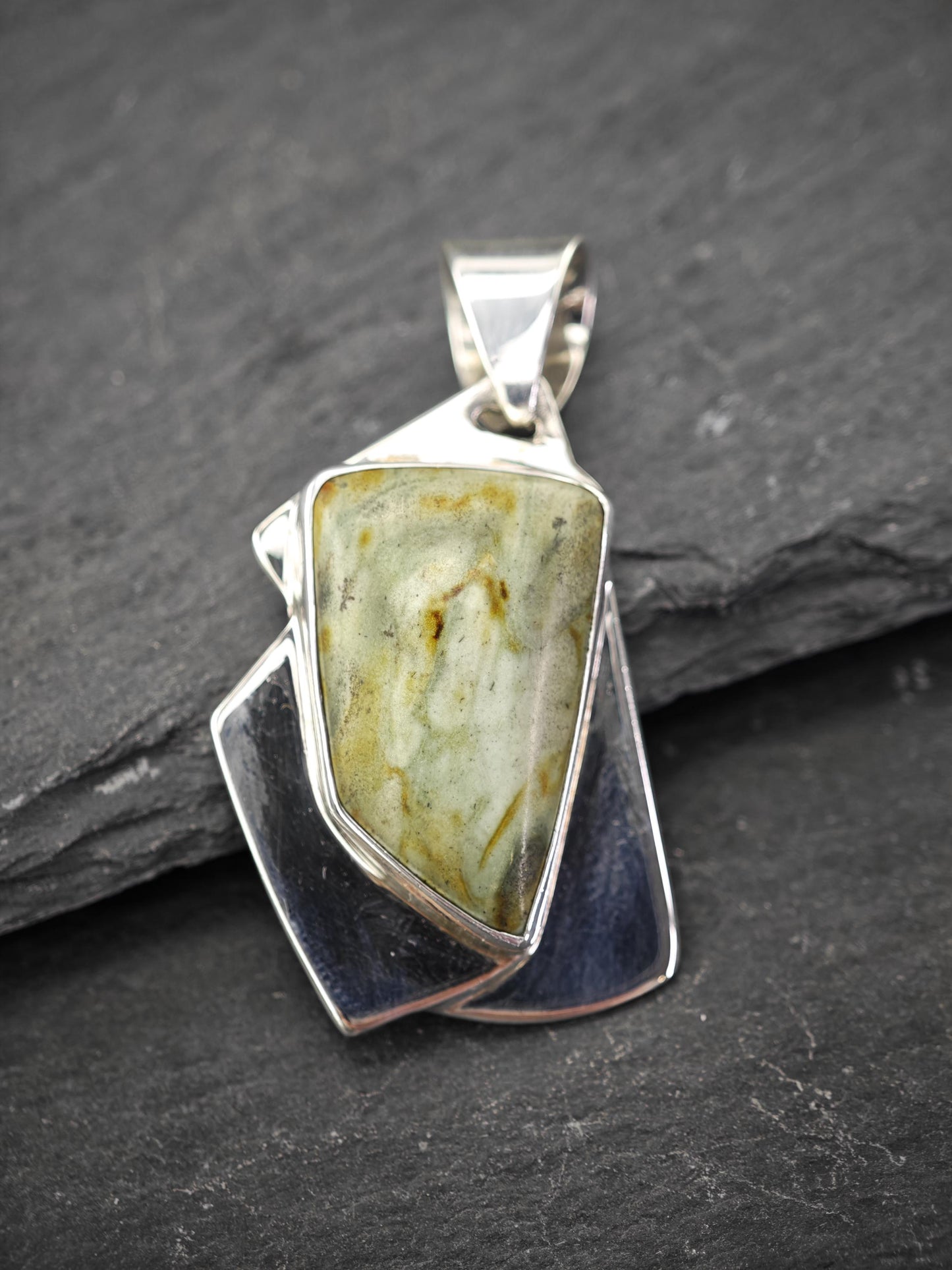 DTR Green Gemstone Pendant Sterling Silver