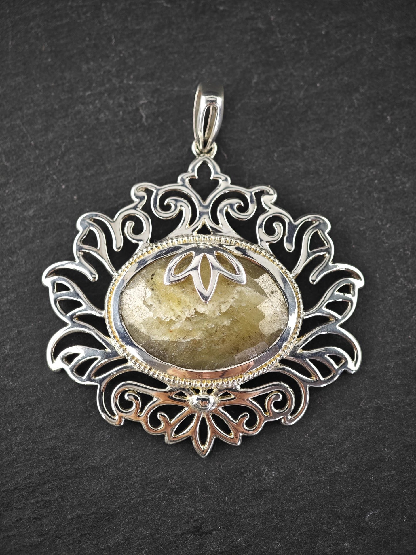 PTI Corundum Filigree Sterling Silver Pendant